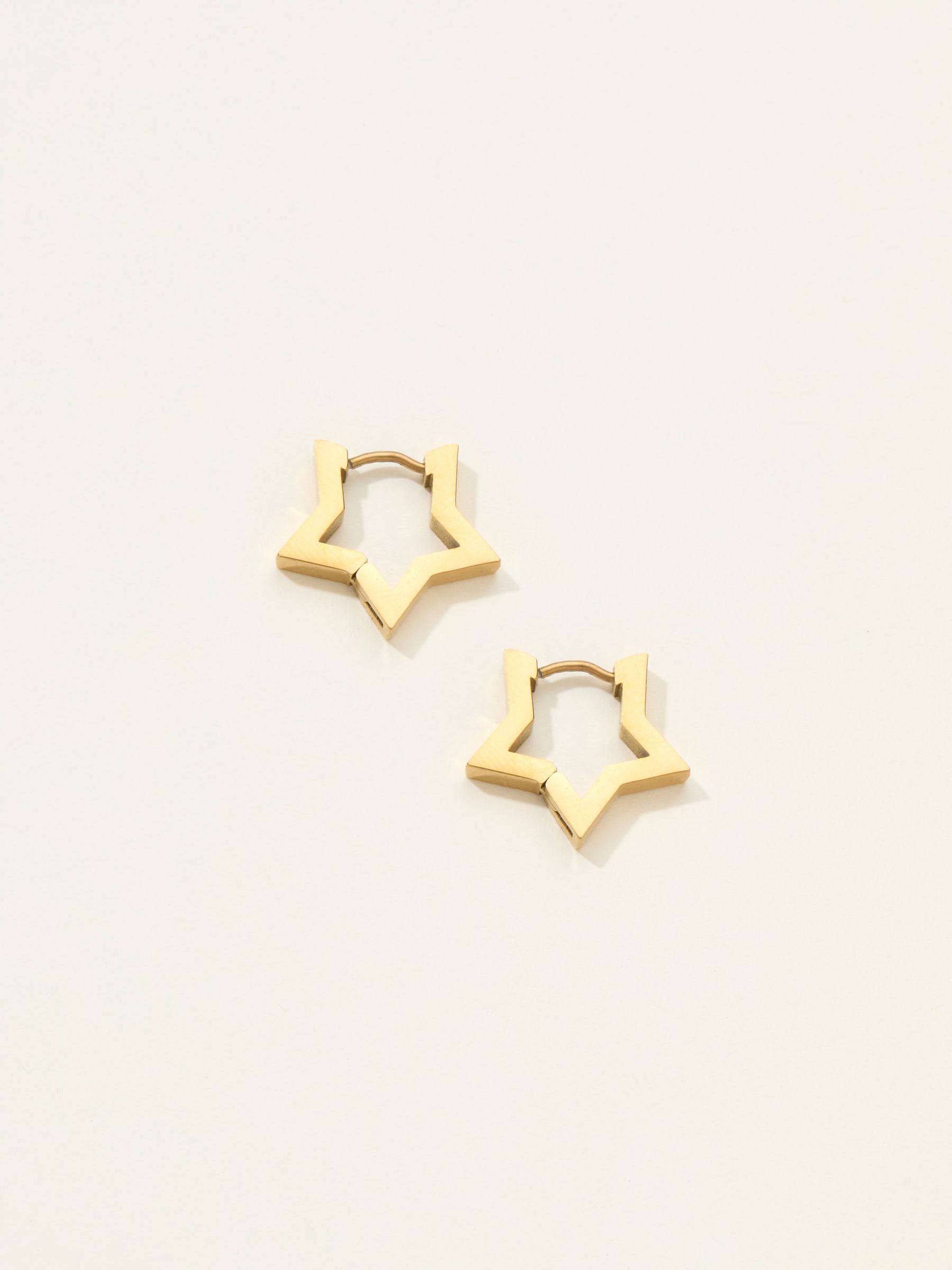Gold Tone Waterproof Star Hoop Earrings - Image 1 of 2 Gold Tone Waterproof Star Hoop Earrings - Image 1 of 2