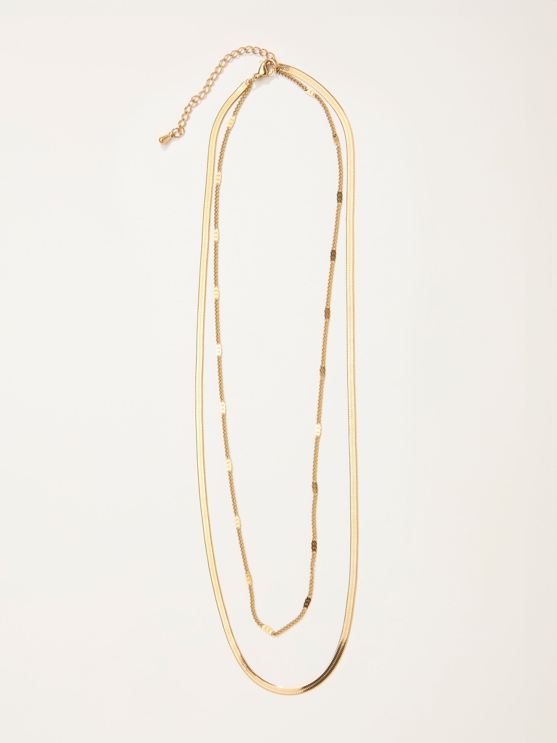 Gold Tone Waterproof Layered Necklace - Image 1 of 2