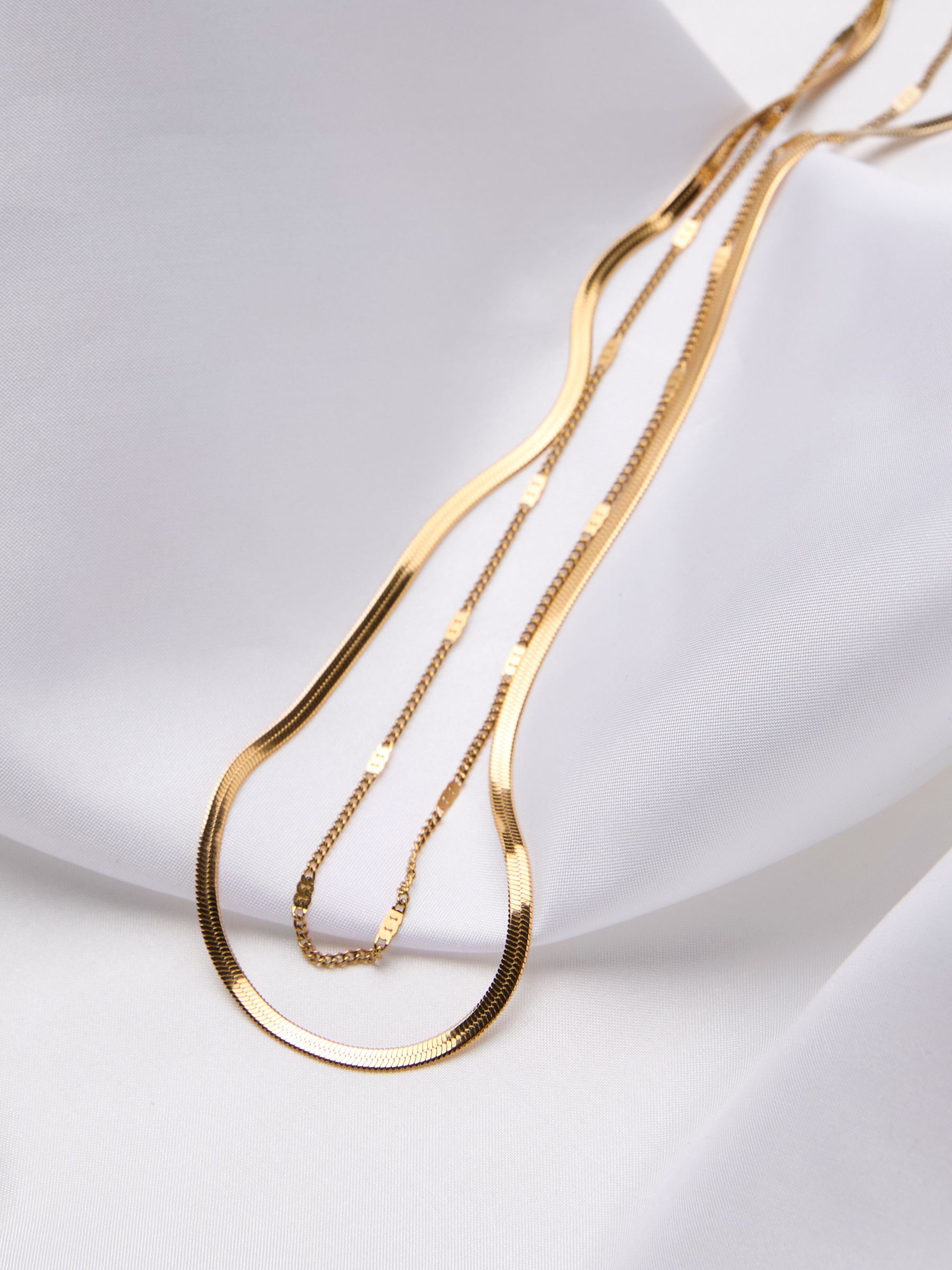 Gold Tone Waterproof Layered Necklace - Image 2 of 2