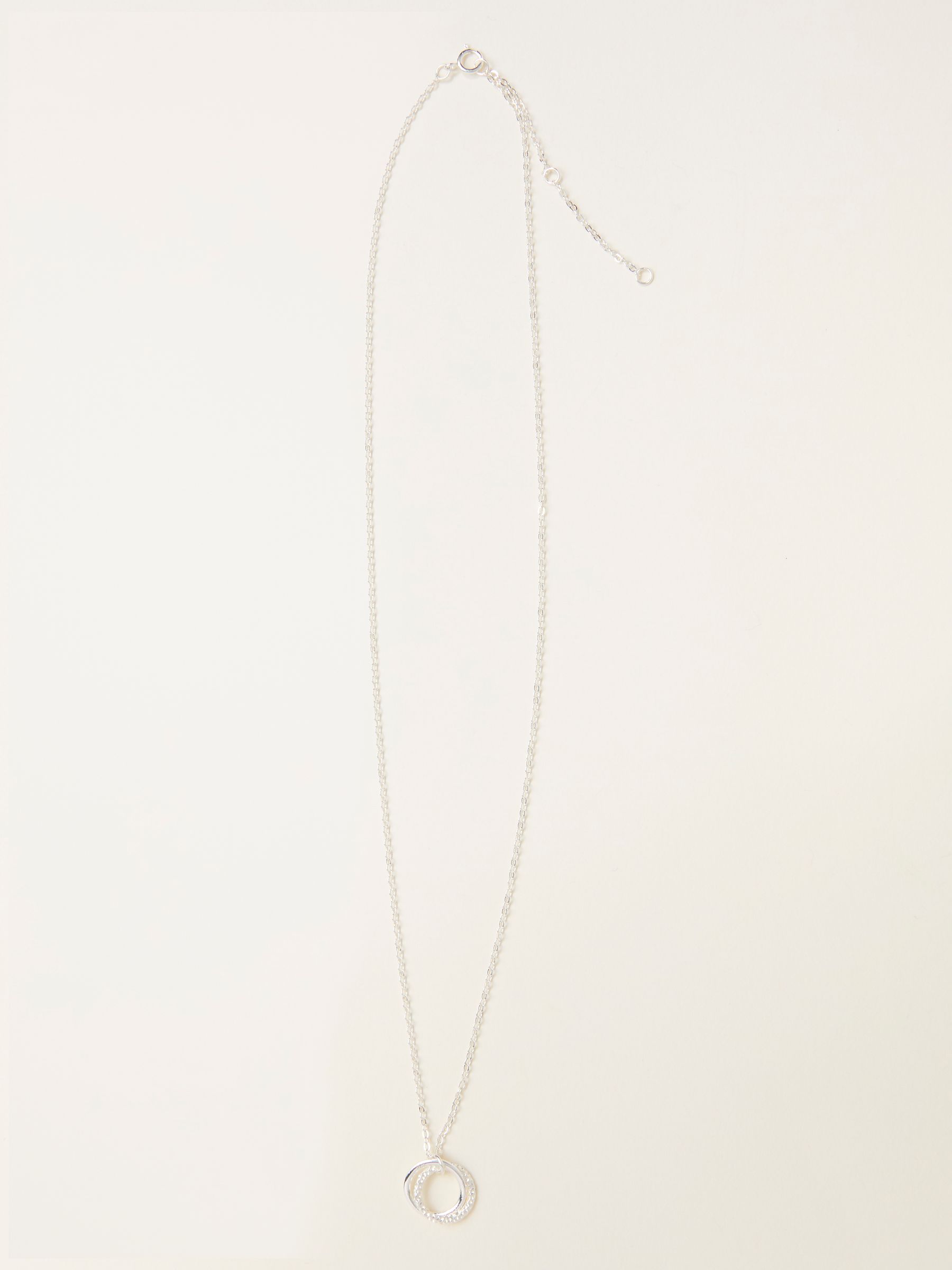 Silver Sterling Silver Double Disc Necklace - Image 1 of 2 Silver Sterling Silver Double Disc Necklace - Image 1 of 2