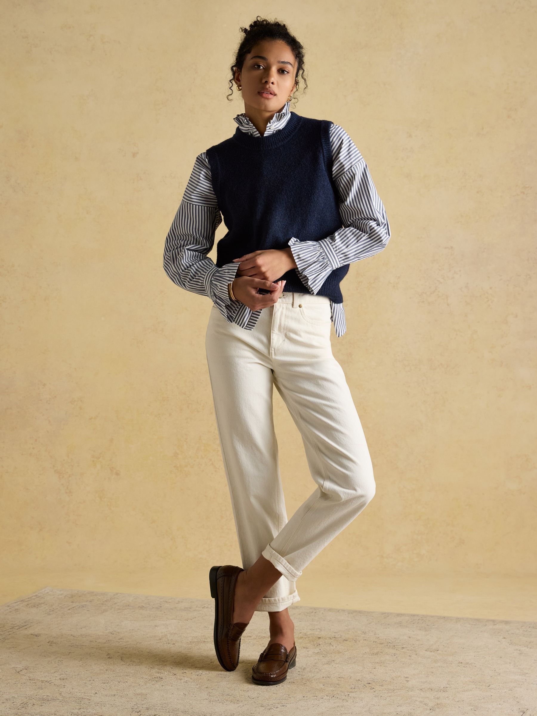 Holly Navy Knitted Crew Neck Vest - Image 3 of 6