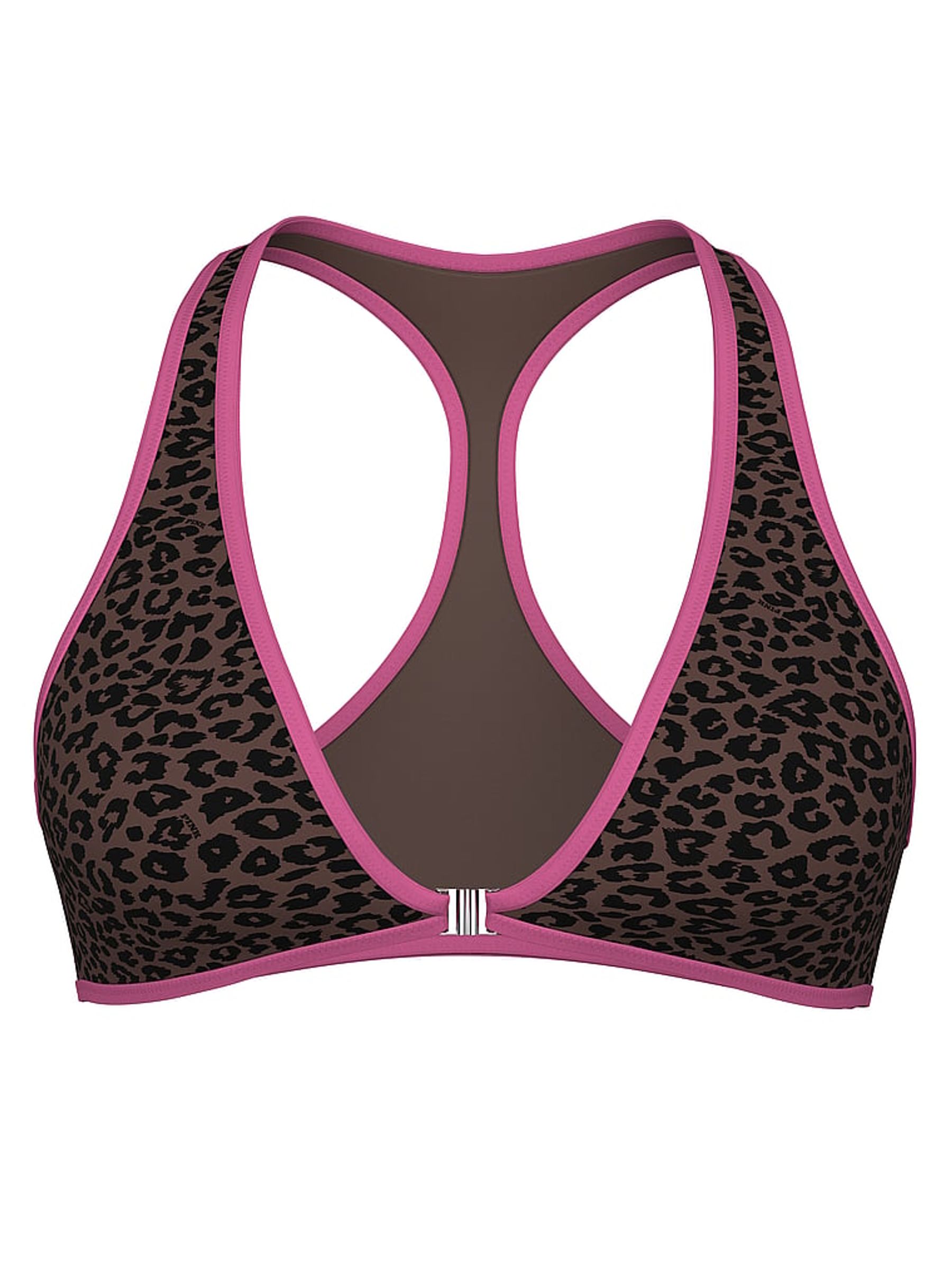 Brown Leopard Halter Plunge Bikini Top - Image 4 of 4