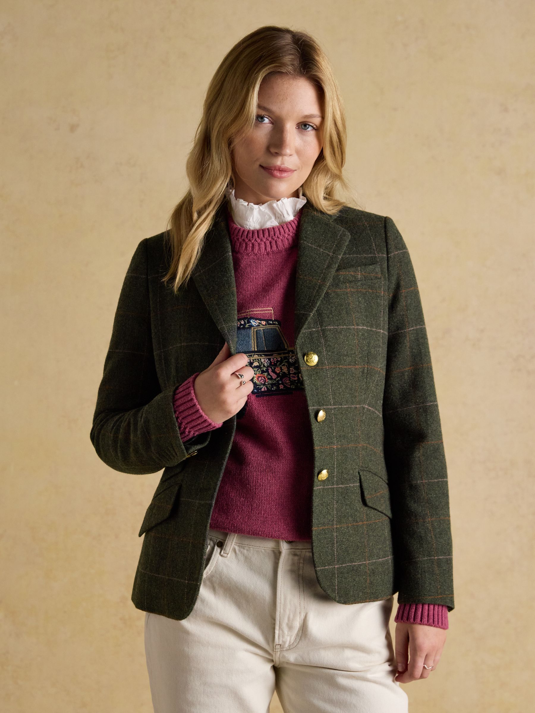Canterly Green Check Tweed Hacking Jacket - Image 3 of 11