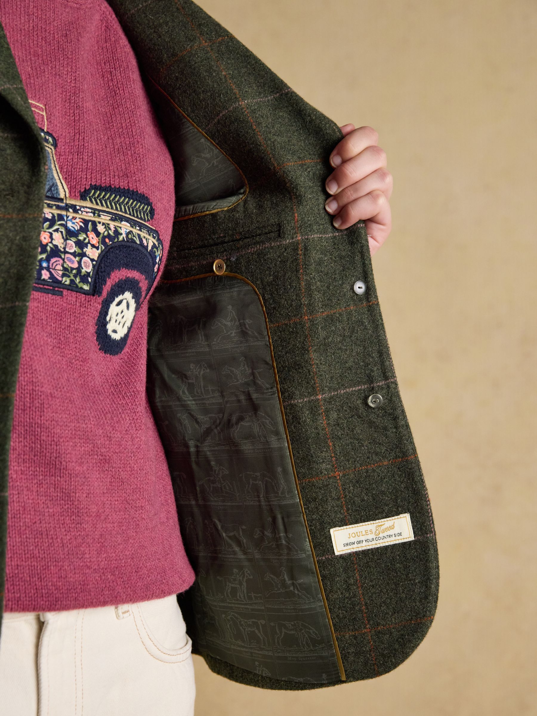 Canterly Green Check Tweed Hacking Jacket - Image 4 of 11