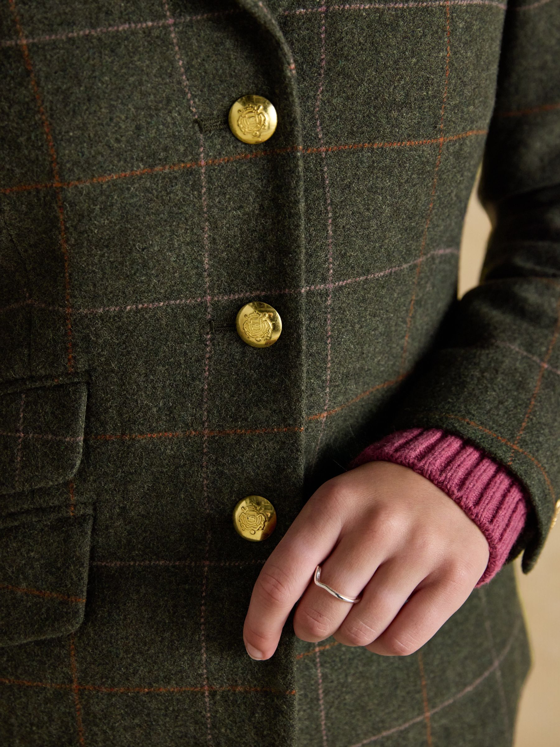 Canterly Green Check Tweed Hacking Jacket - Image 5 of 11