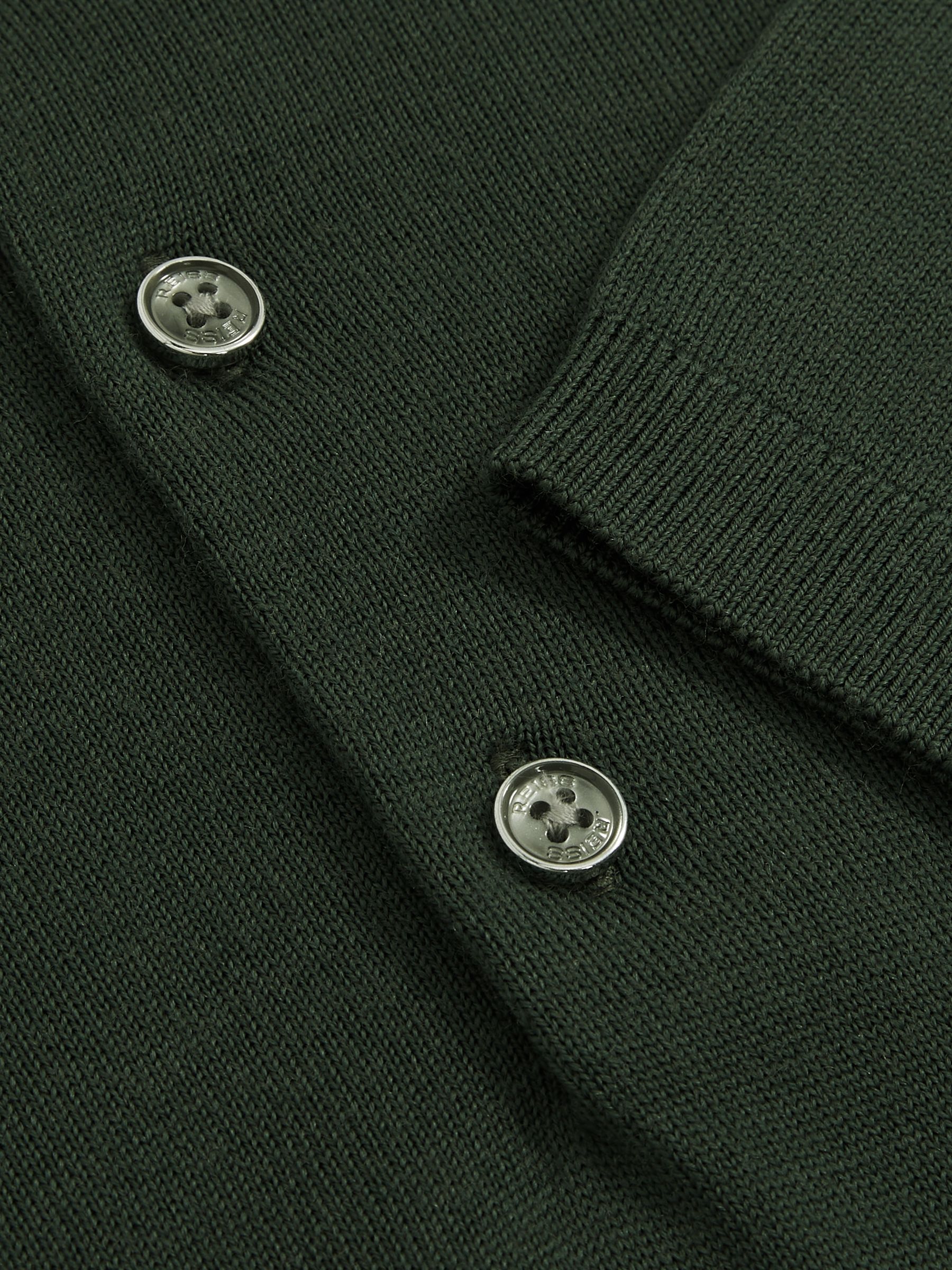 Merino Wool Short-Sleeve Polo Shirt in Kale Green - Image 6 of 6