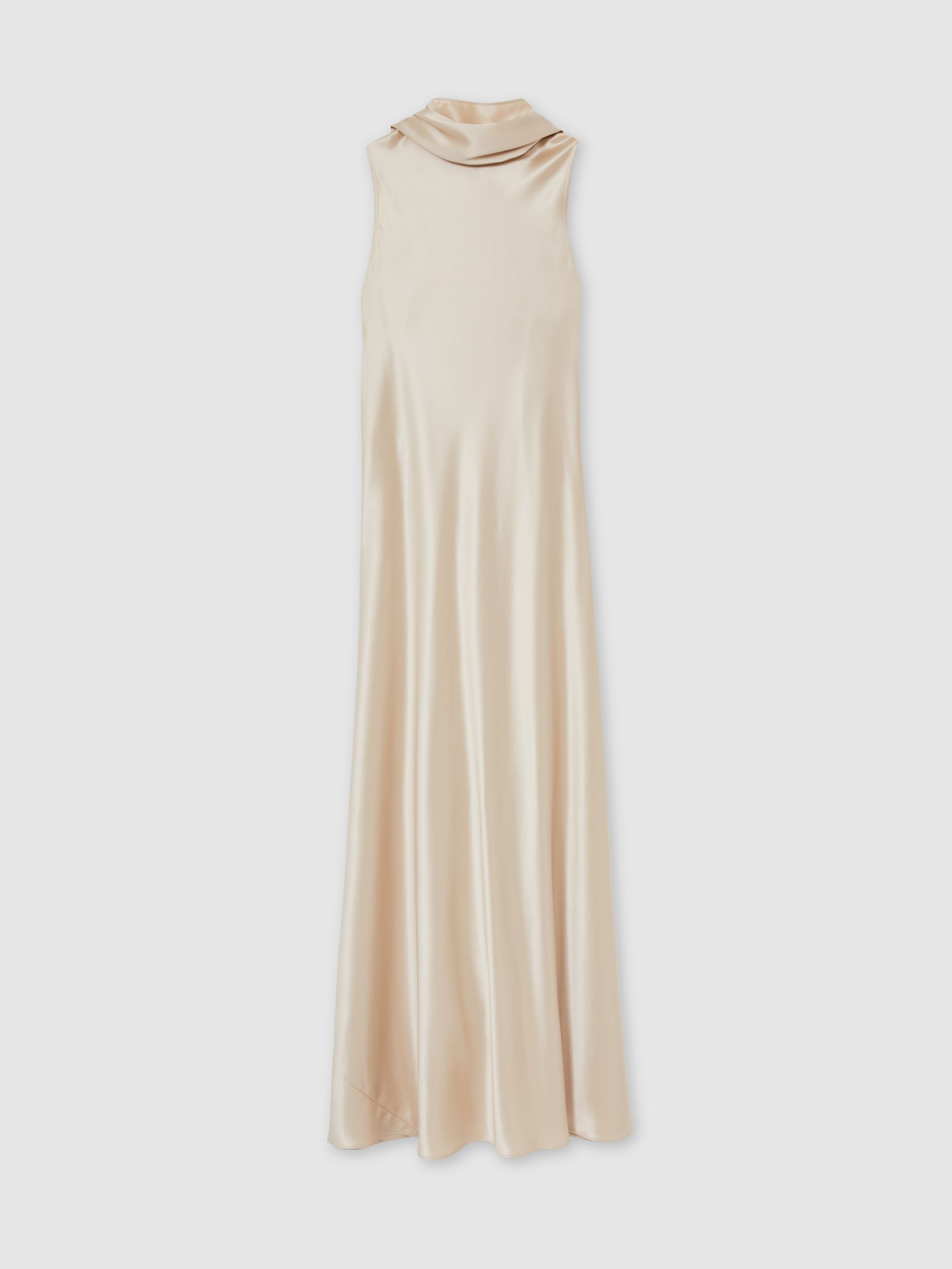 Satin Cape Maxi Dress in Champagne - Image 2 of 7