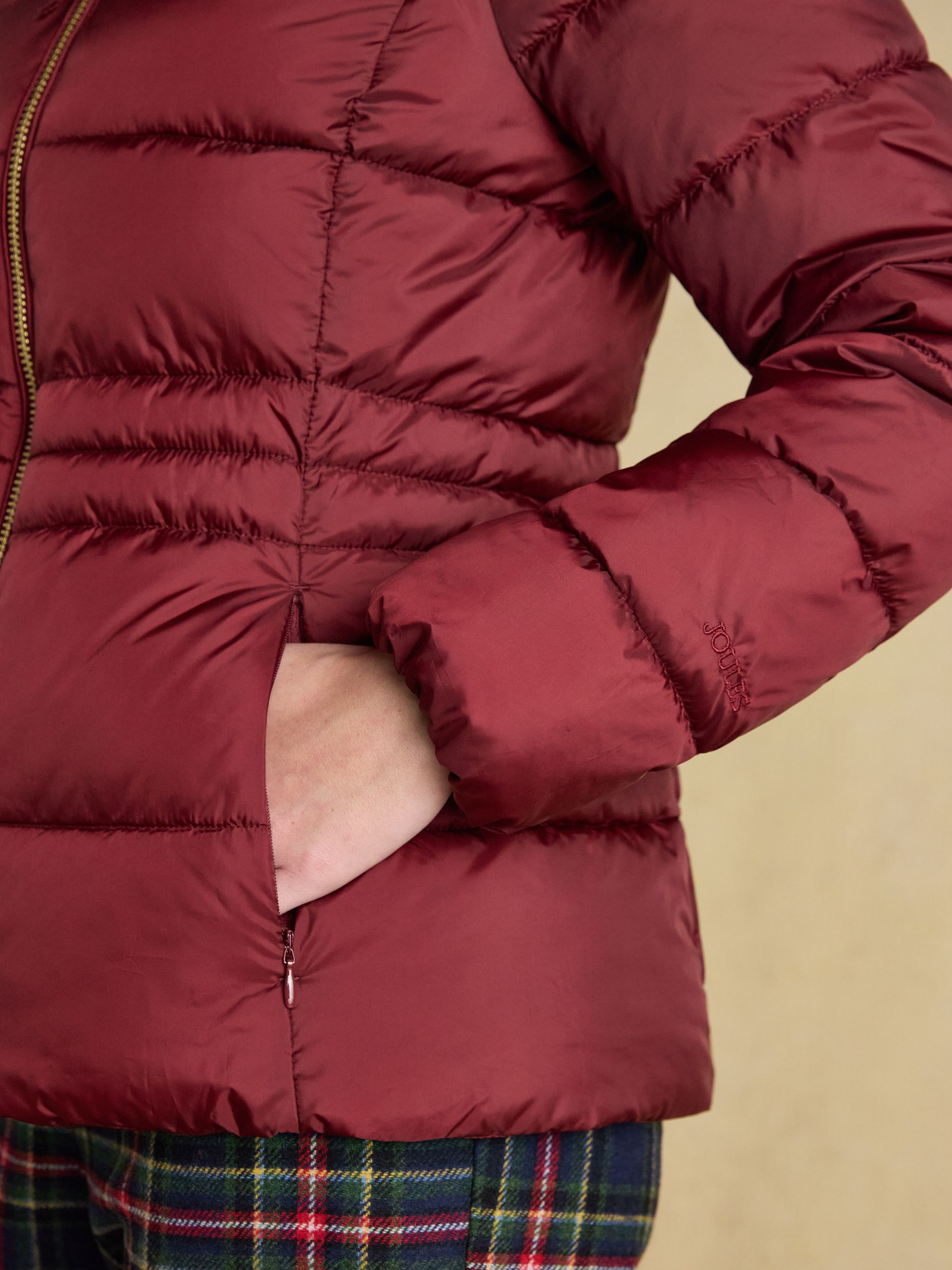 Hadlow Red Showerproof Padded Coat with Hood - Image 10 of 14