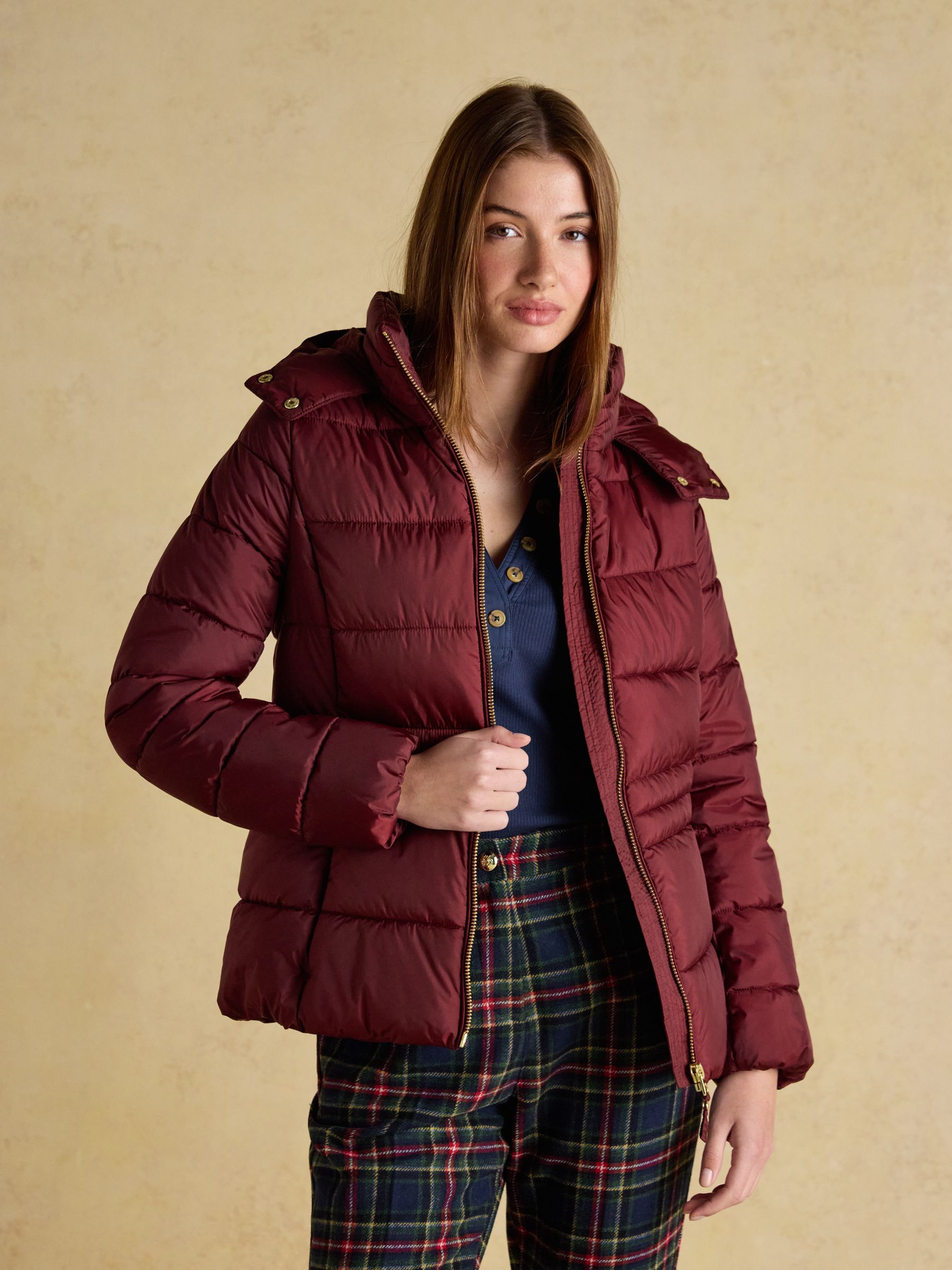 Hadlow Red Showerproof Padded Coat with Hood - Image 11 of 14