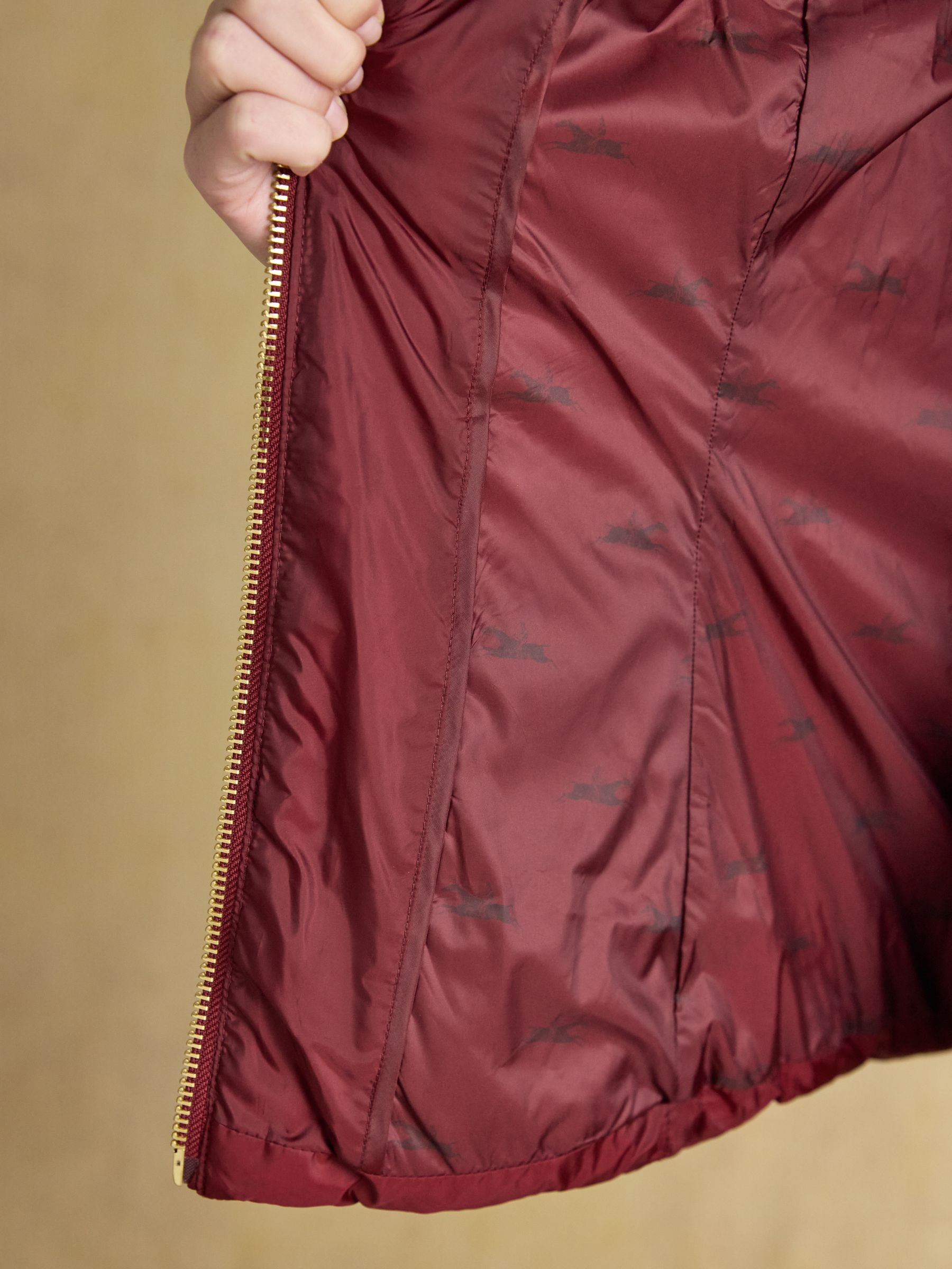 Hadlow Red Showerproof Padded Coat with Hood - Image 12 of 14