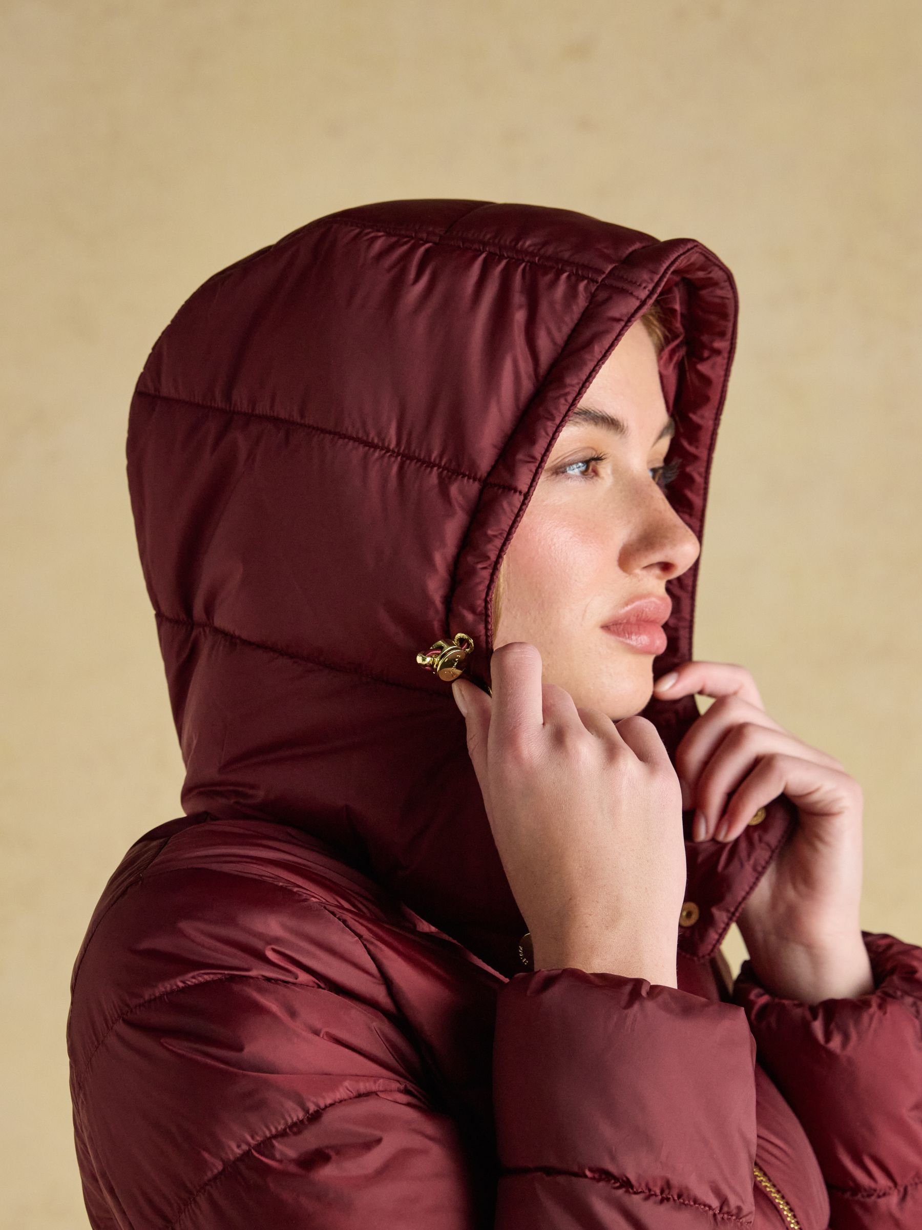 Hadlow Red Showerproof Padded Coat with Hood - Image 13 of 14