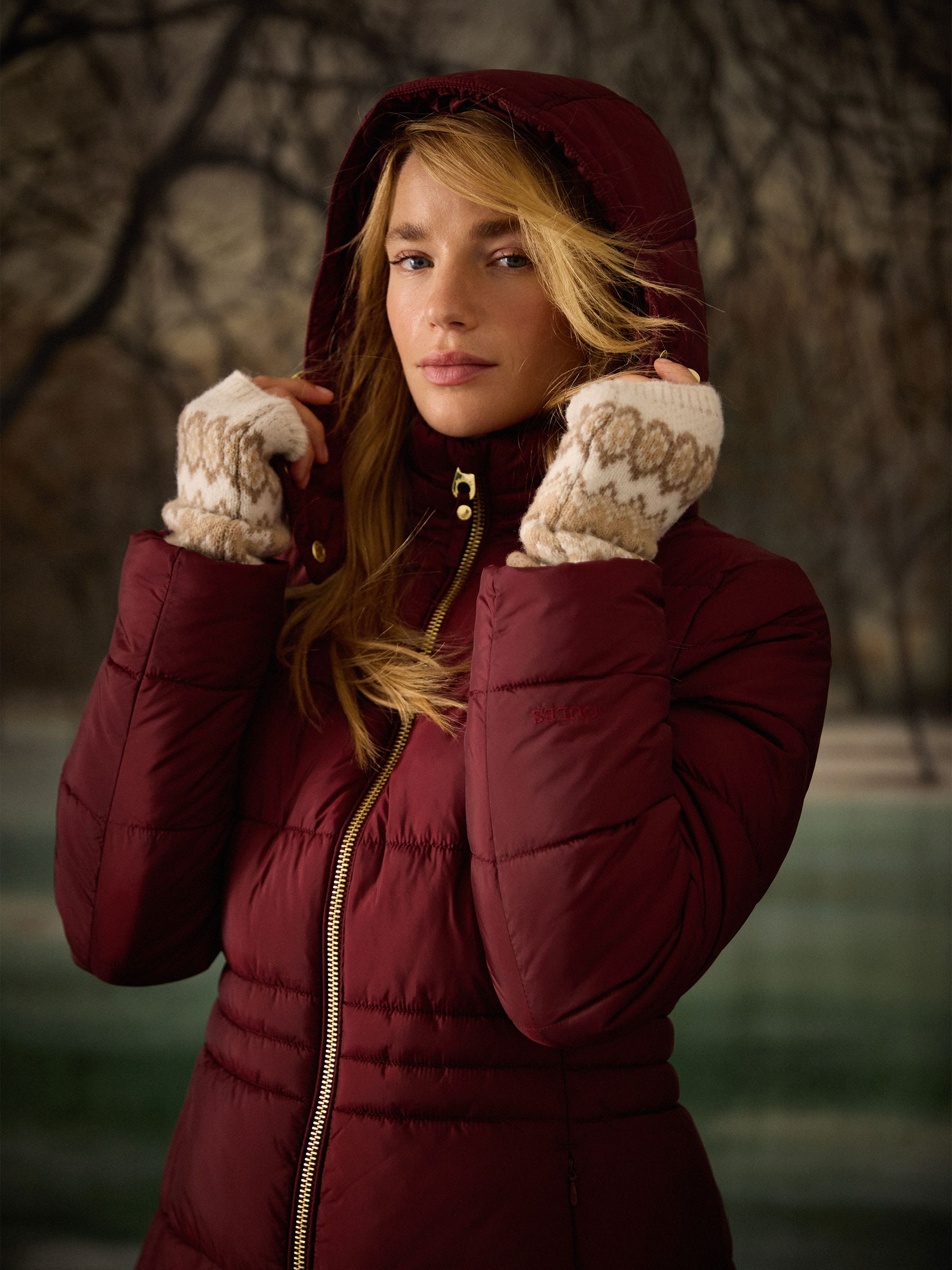 Hadlow Red Showerproof Padded Coat with Hood - Image 4 of 14