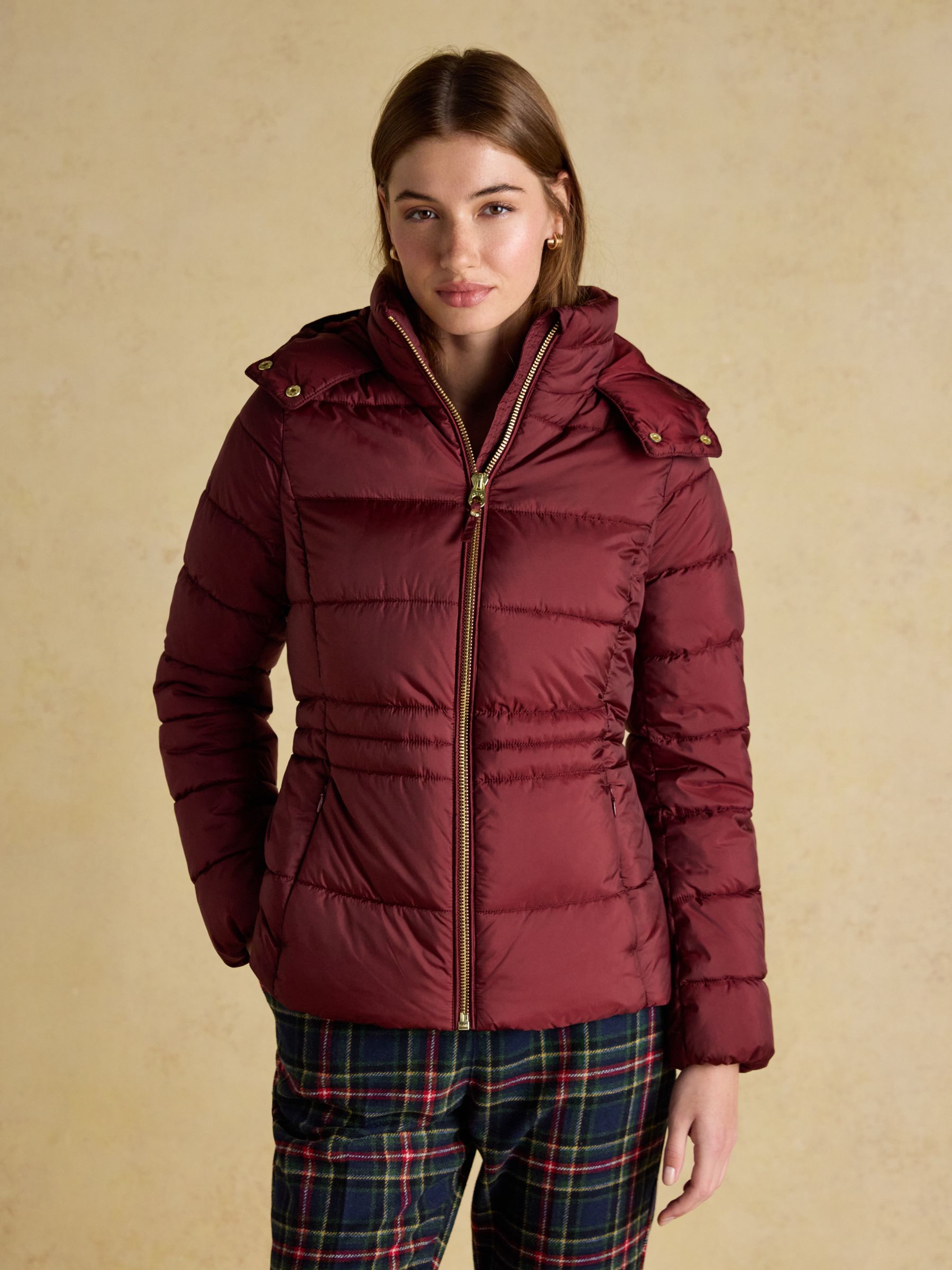 Hadlow Red Showerproof Padded Coat with Hood - Image 5 of 14