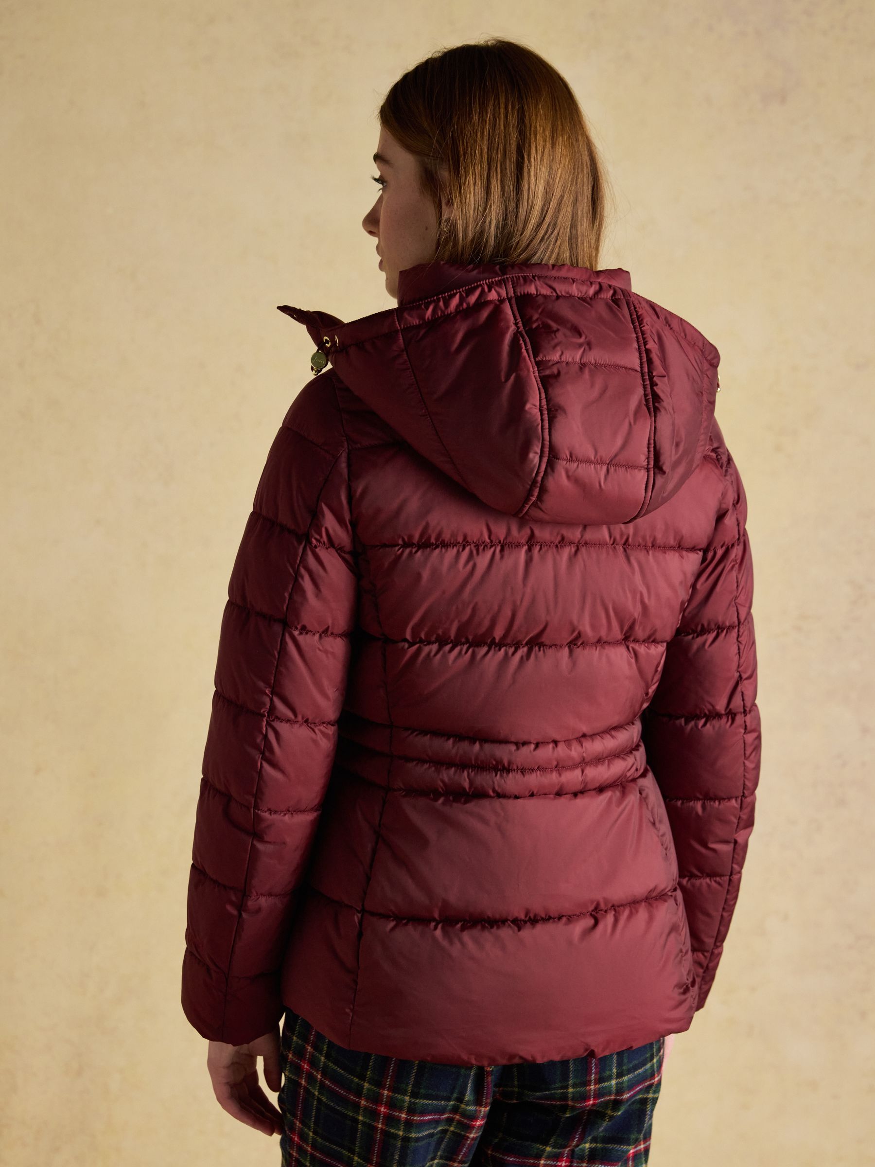 Hadlow Red Showerproof Padded Coat with Hood - Image 6 of 14