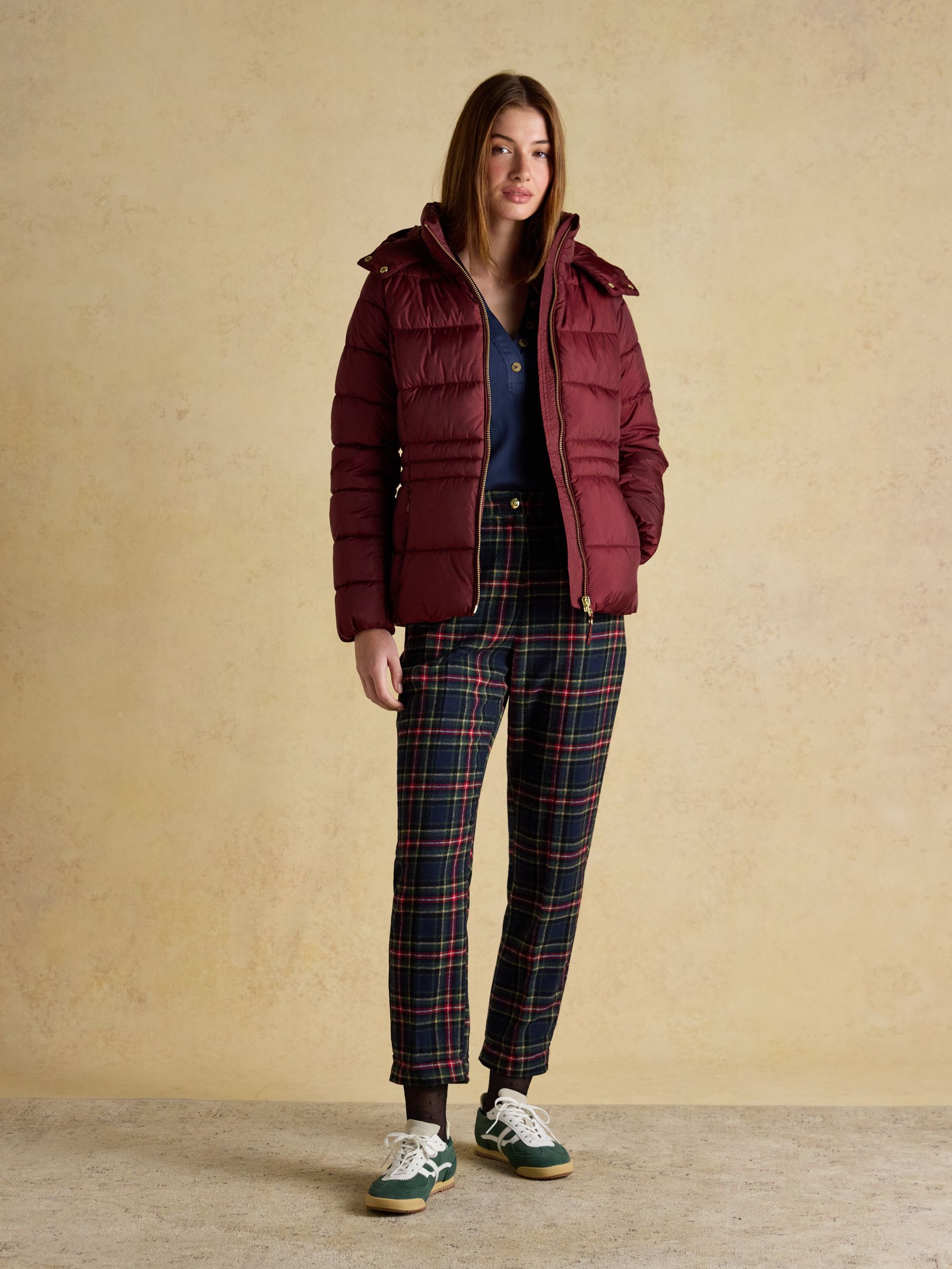 Hadlow Red Showerproof Padded Coat with Hood - Image 7 of 14