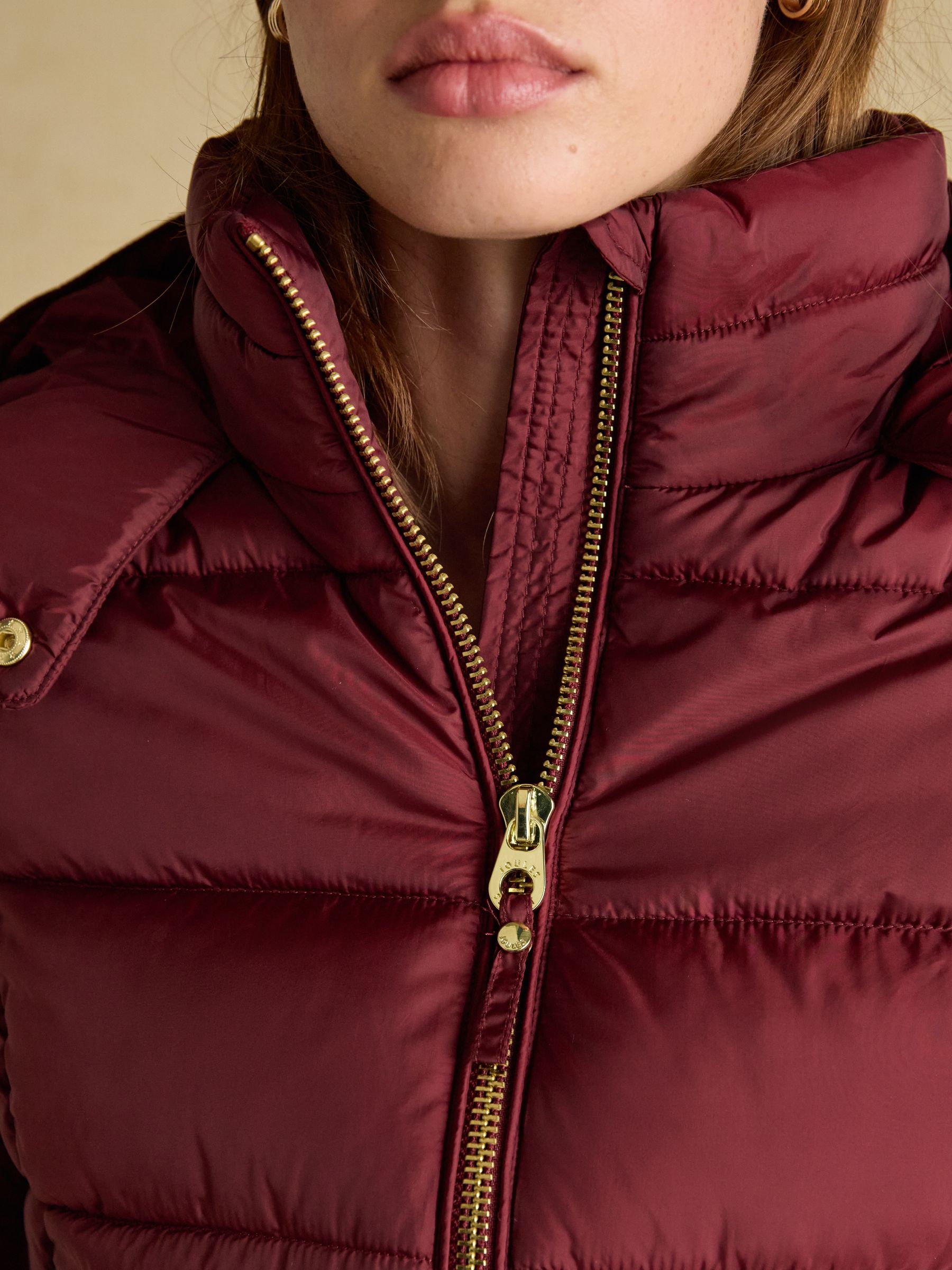 Hadlow Red Showerproof Padded Coat with Hood - Image 8 of 14