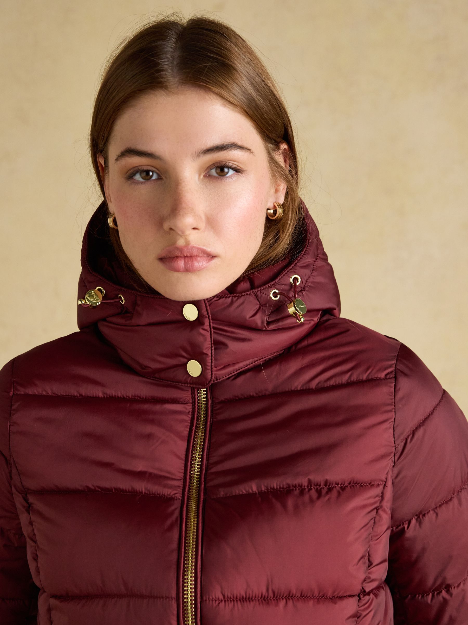 Hadlow Red Showerproof Padded Coat with Hood - Image 9 of 14