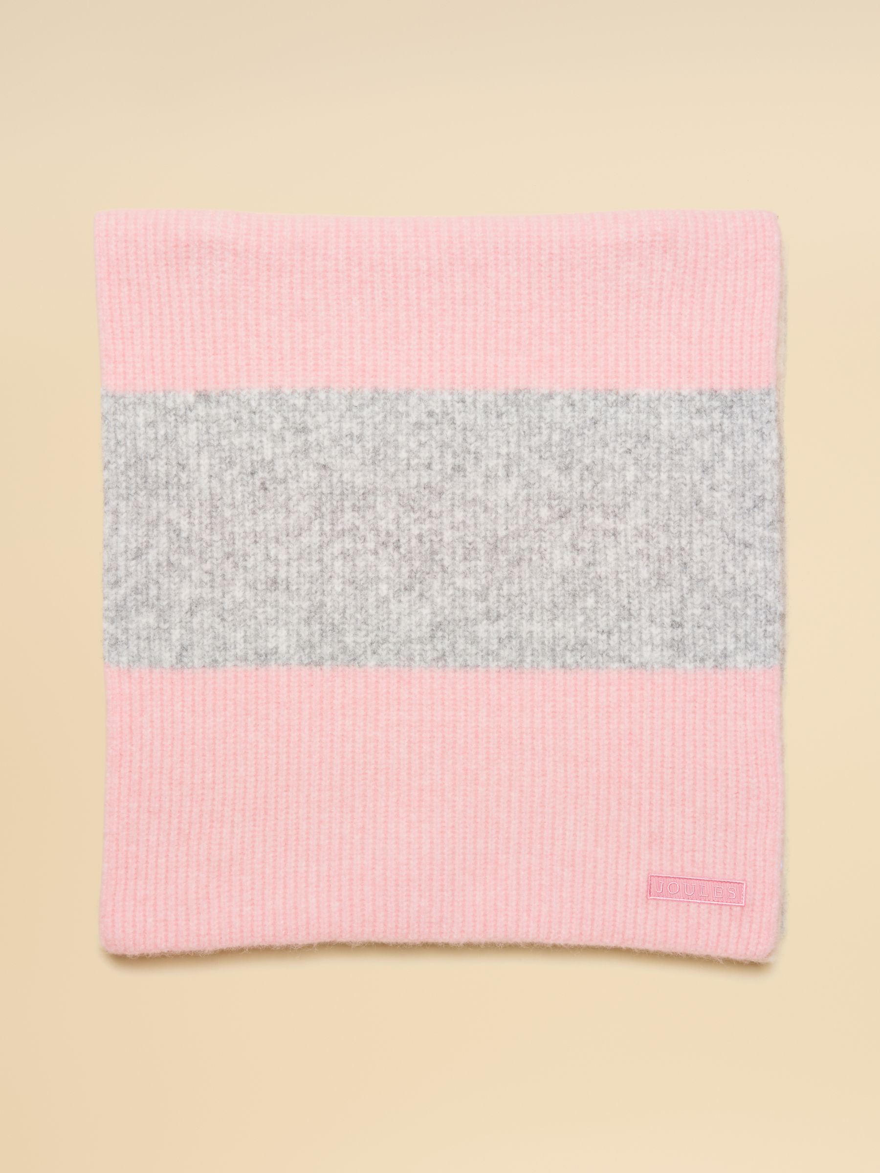 Popley Pink & Grey Stripe Scarf - Image 6 of 7