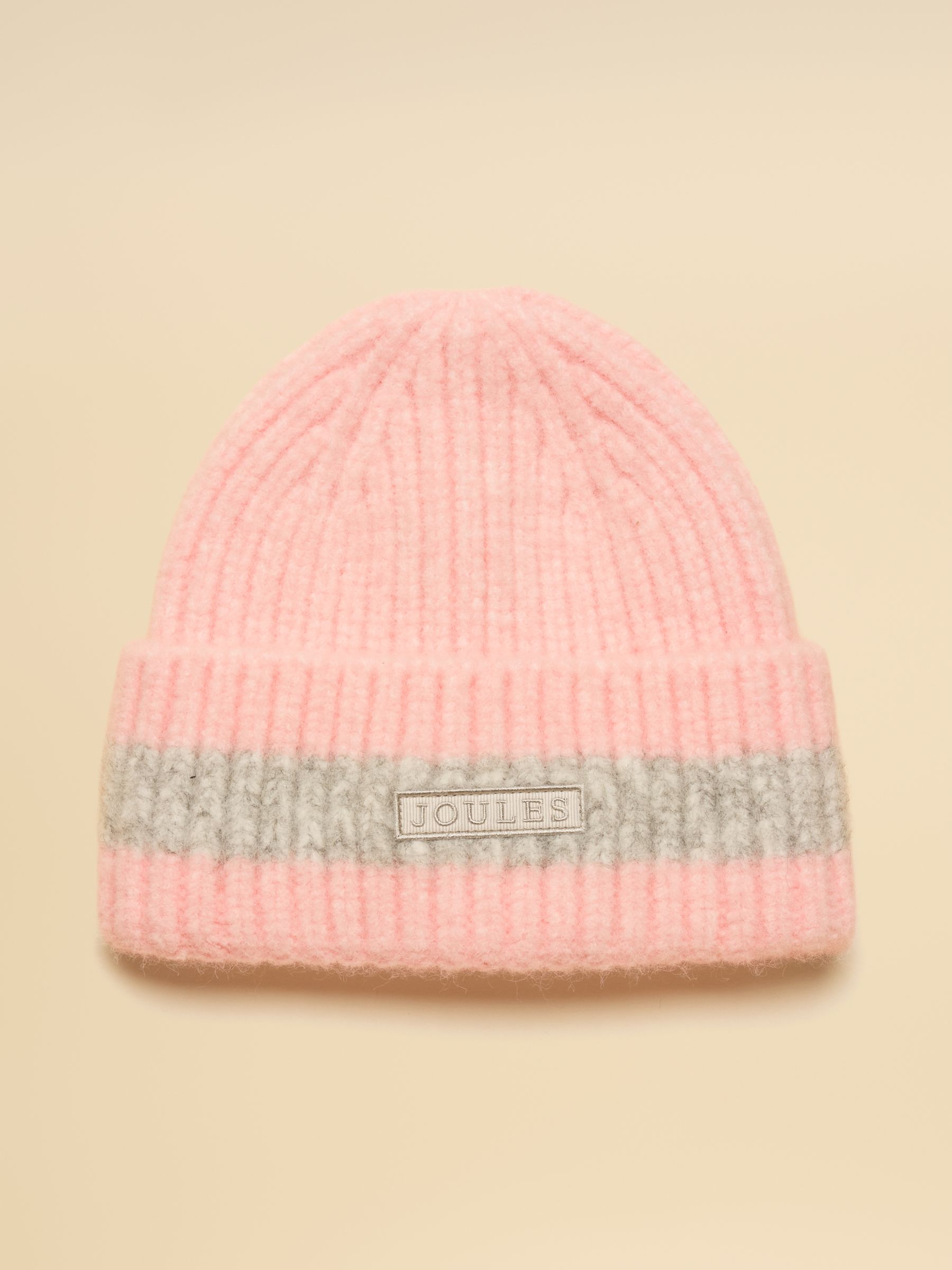 Popley Pink Grey Stripe Beanie - Image 5 of 8