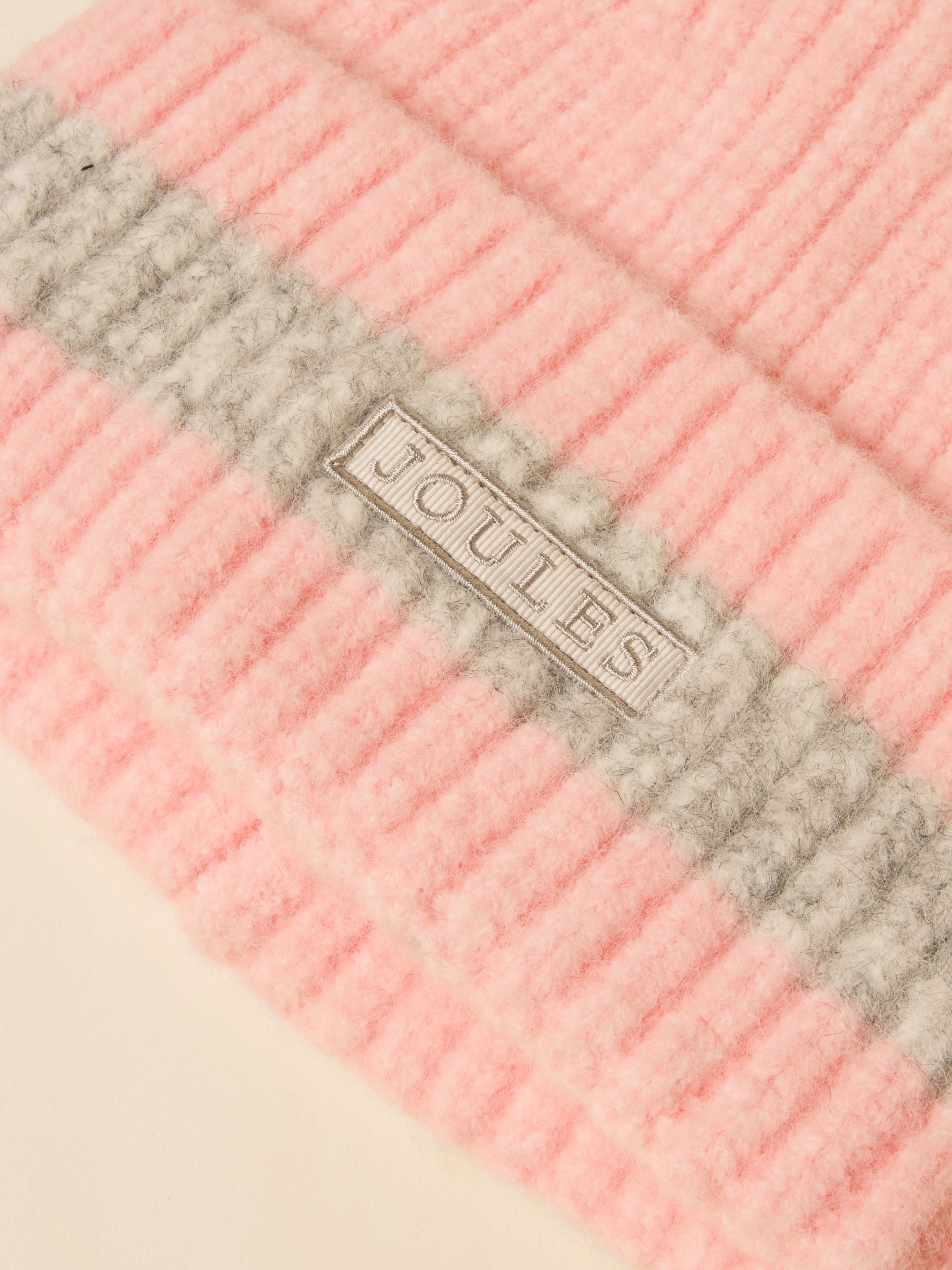 Popley Pink Grey Stripe Beanie - Image 7 of 8