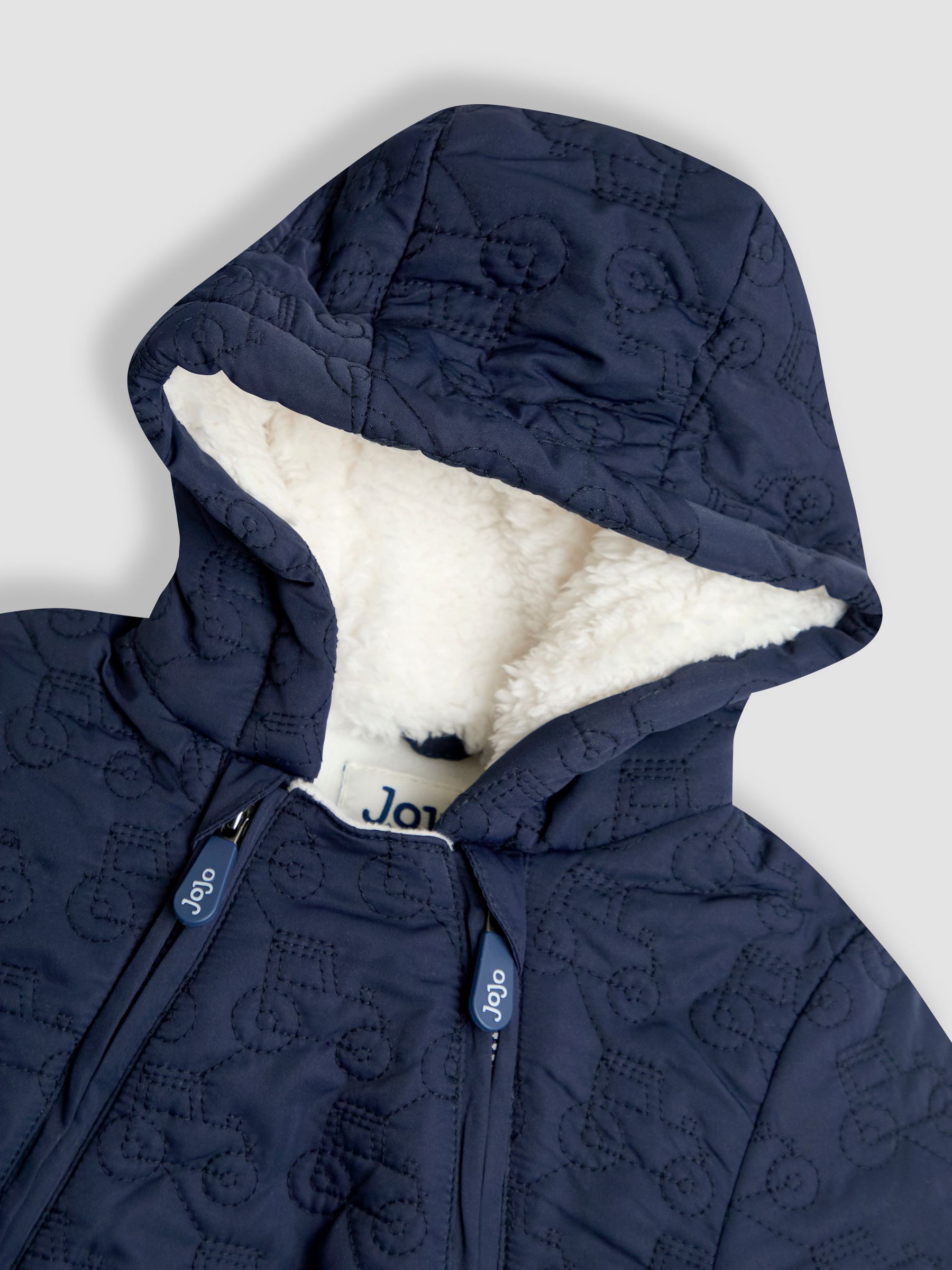 Navy Tractor Quilted Baby Pramsuit - Image 3 of 4