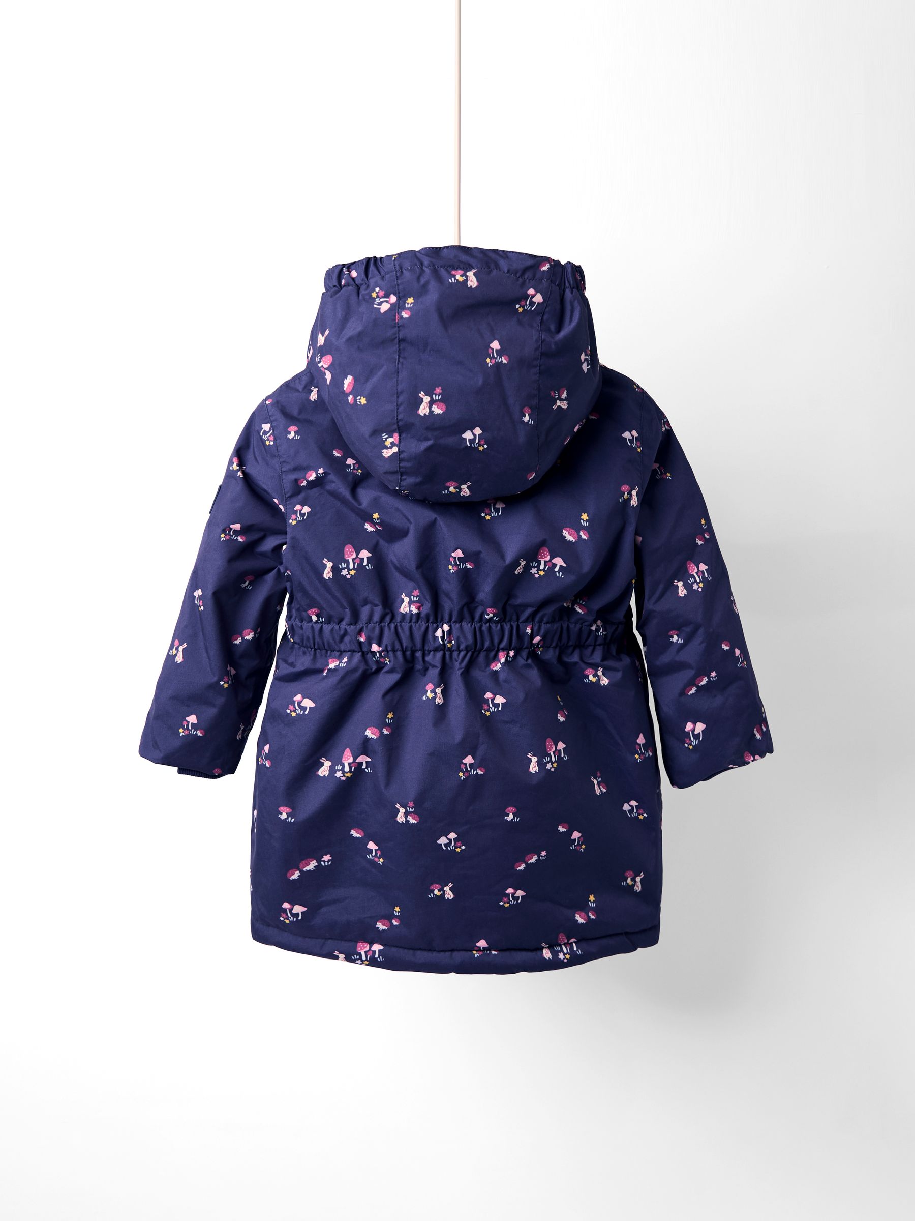 Blue Floral Borg Lined Puffer Coat - Image 2 of 6
