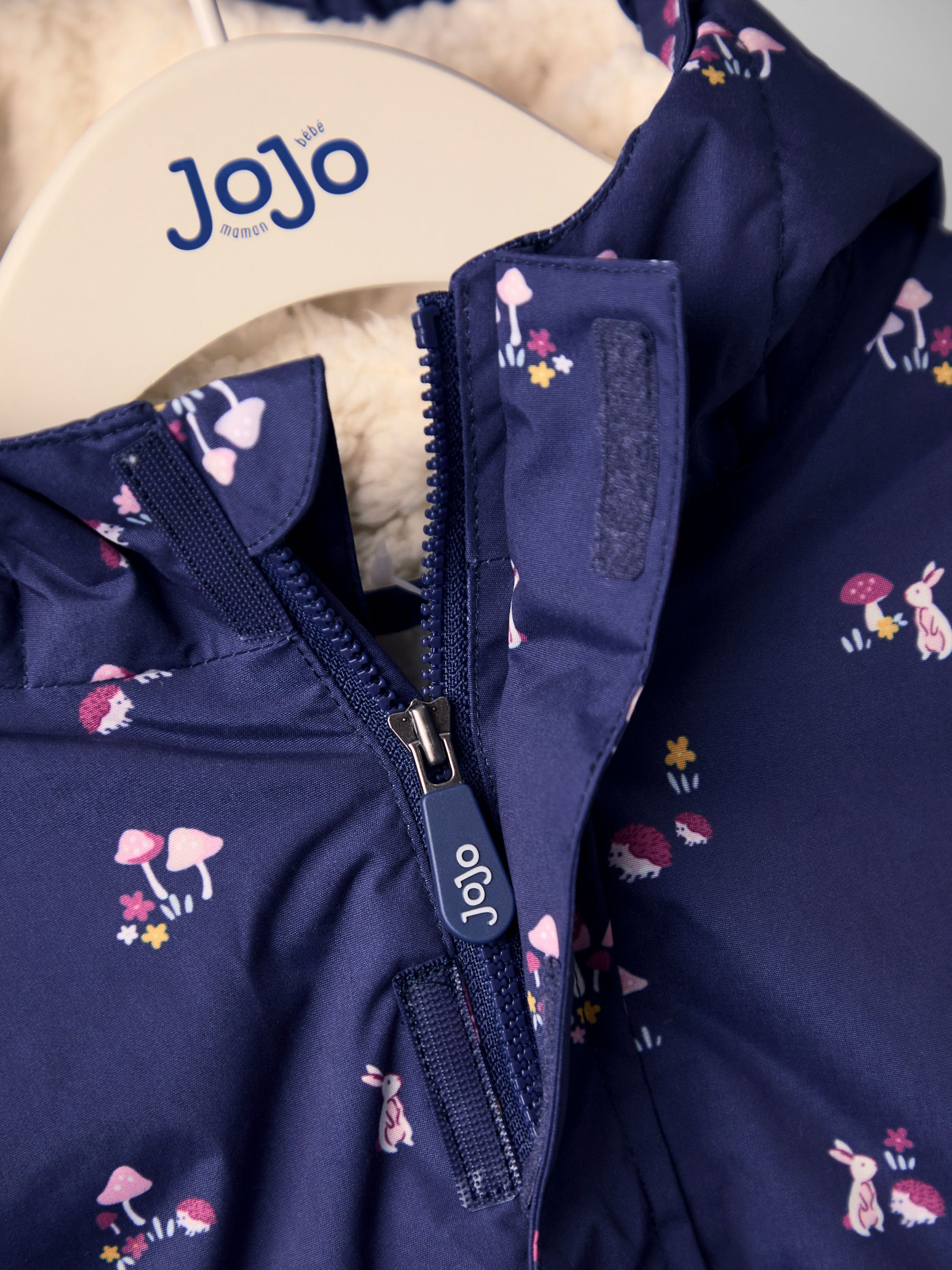 Blue Floral Borg Lined Puffer Coat - Image 4 of 6