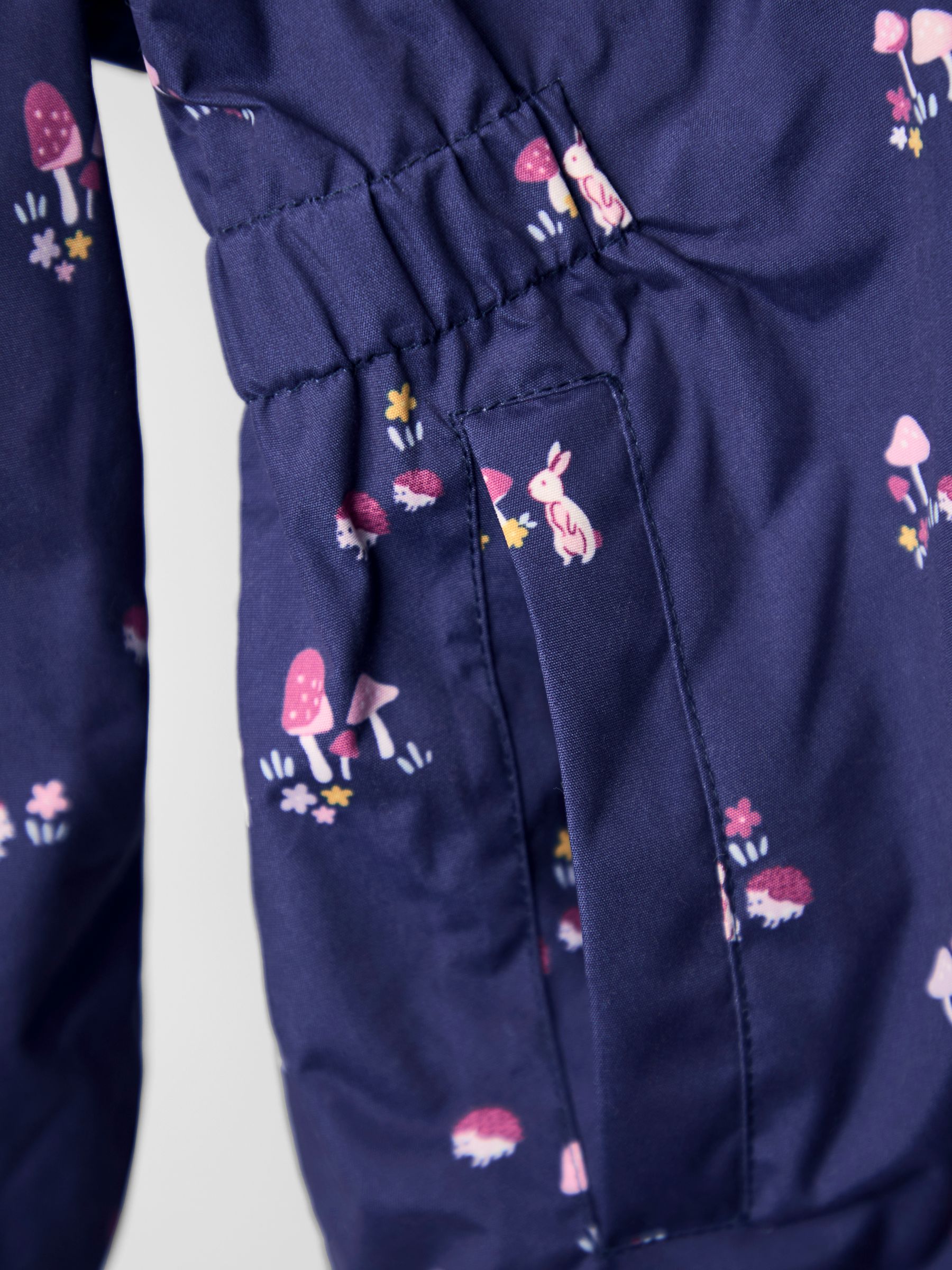 Blue Floral Borg Lined Puffer Coat - Image 5 of 6