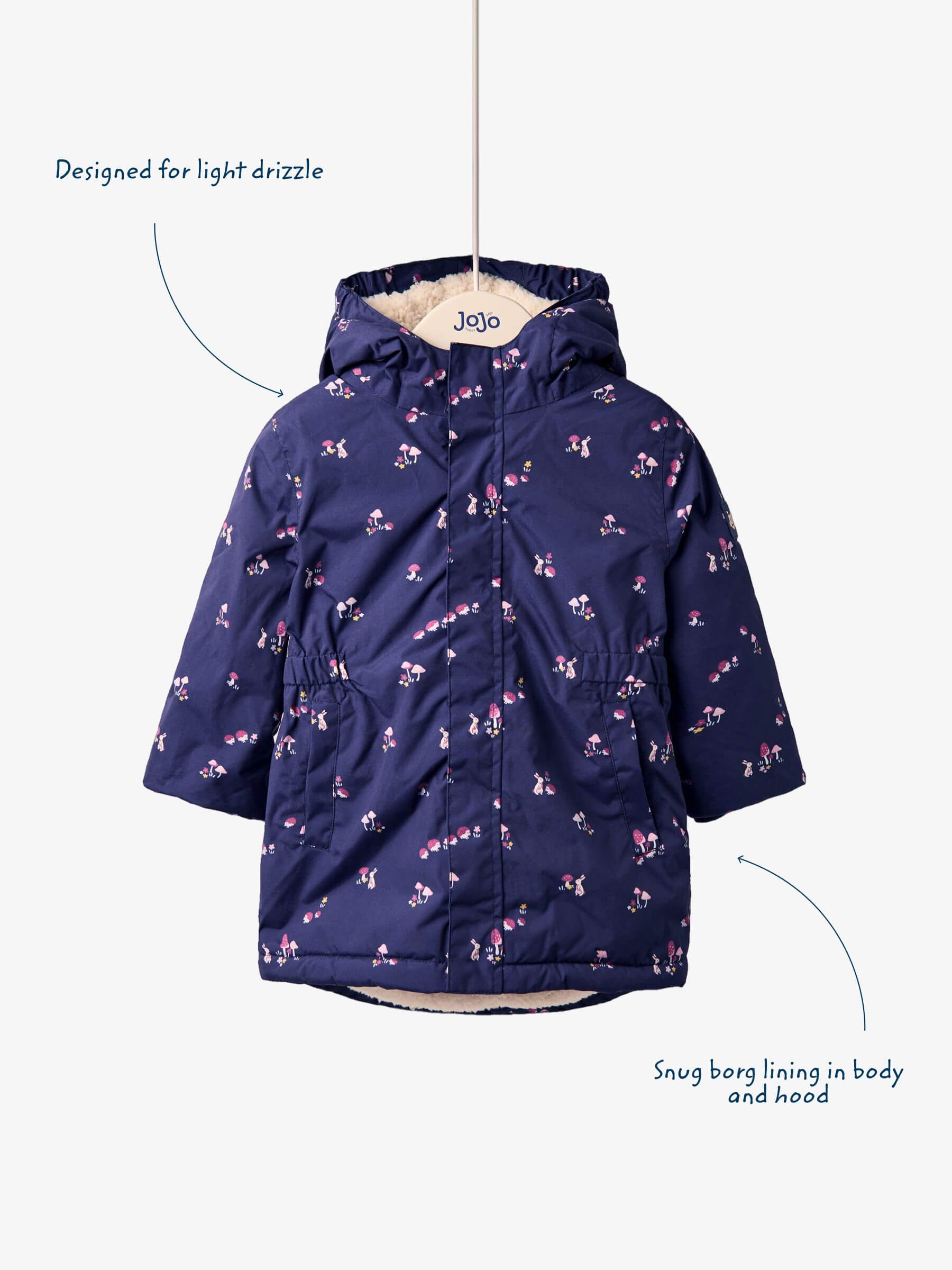 Navy Ditsy Lined Parka - Image 7 of 8