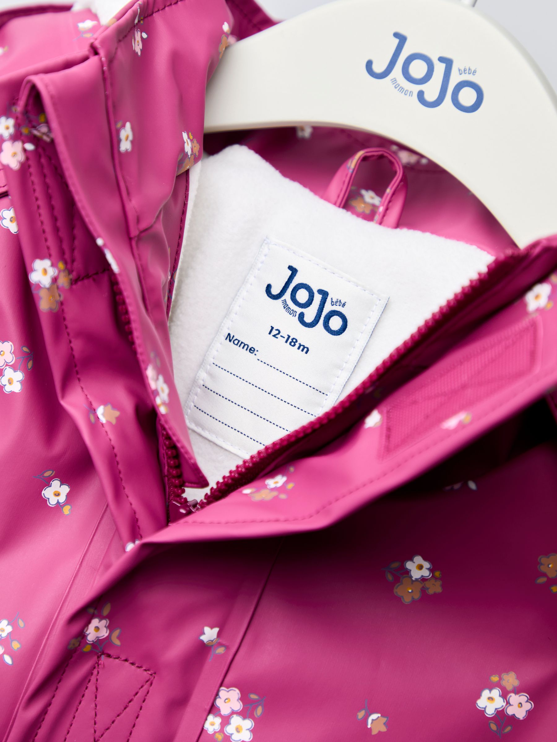 Pink Ditsy Waterproof Cosy Lined Jacket - Image 7 of 9