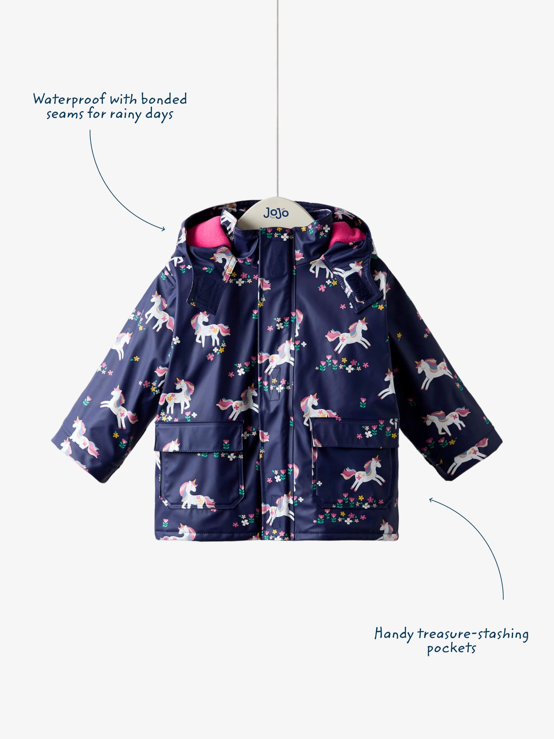 Navy Unicorn Waterproof Cosy Lined Jacket - Image 3 of 8