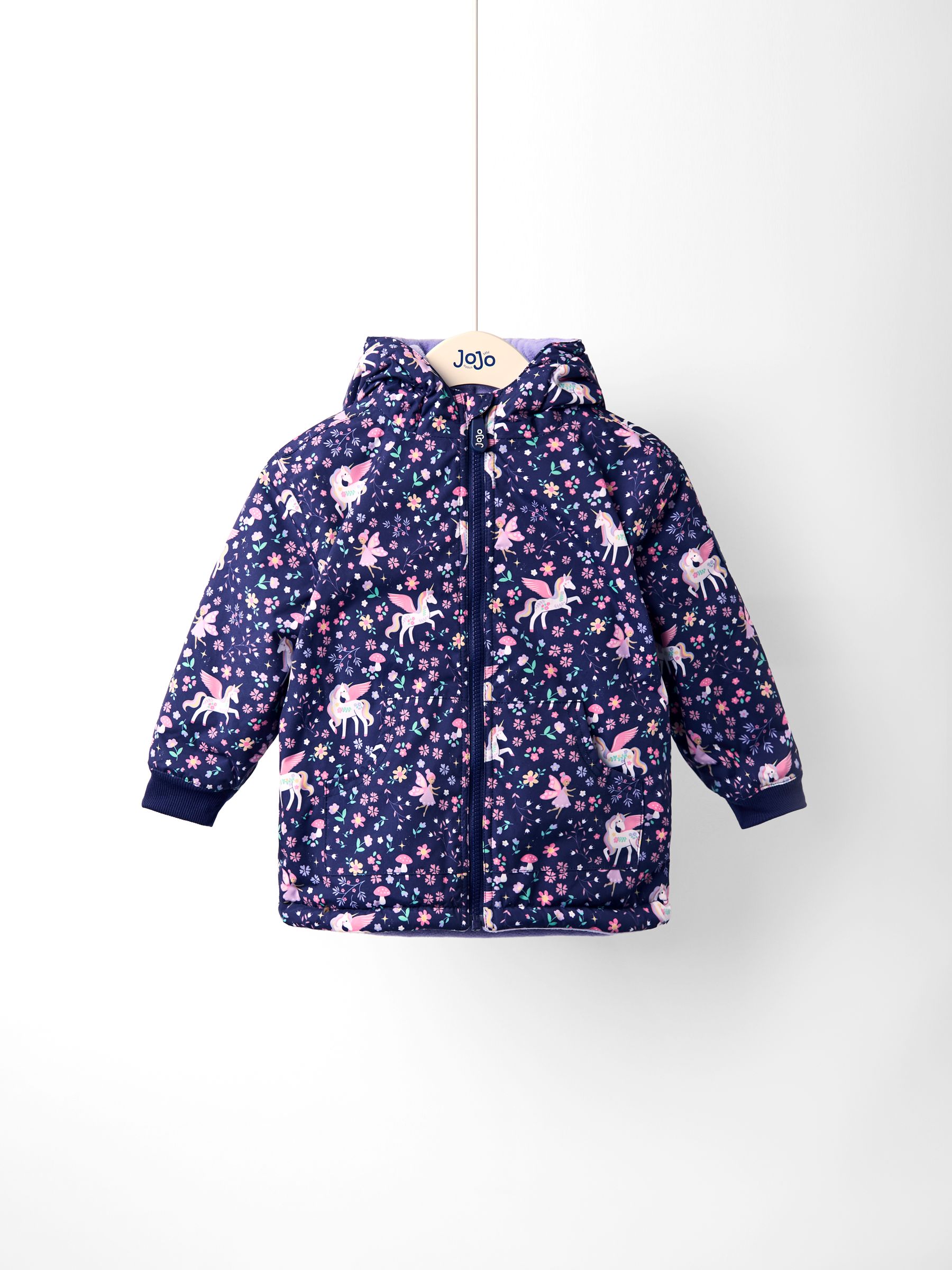 Navy Unicorn Embroidered Reversible Jacket | JoJo Maman Bébé USA
