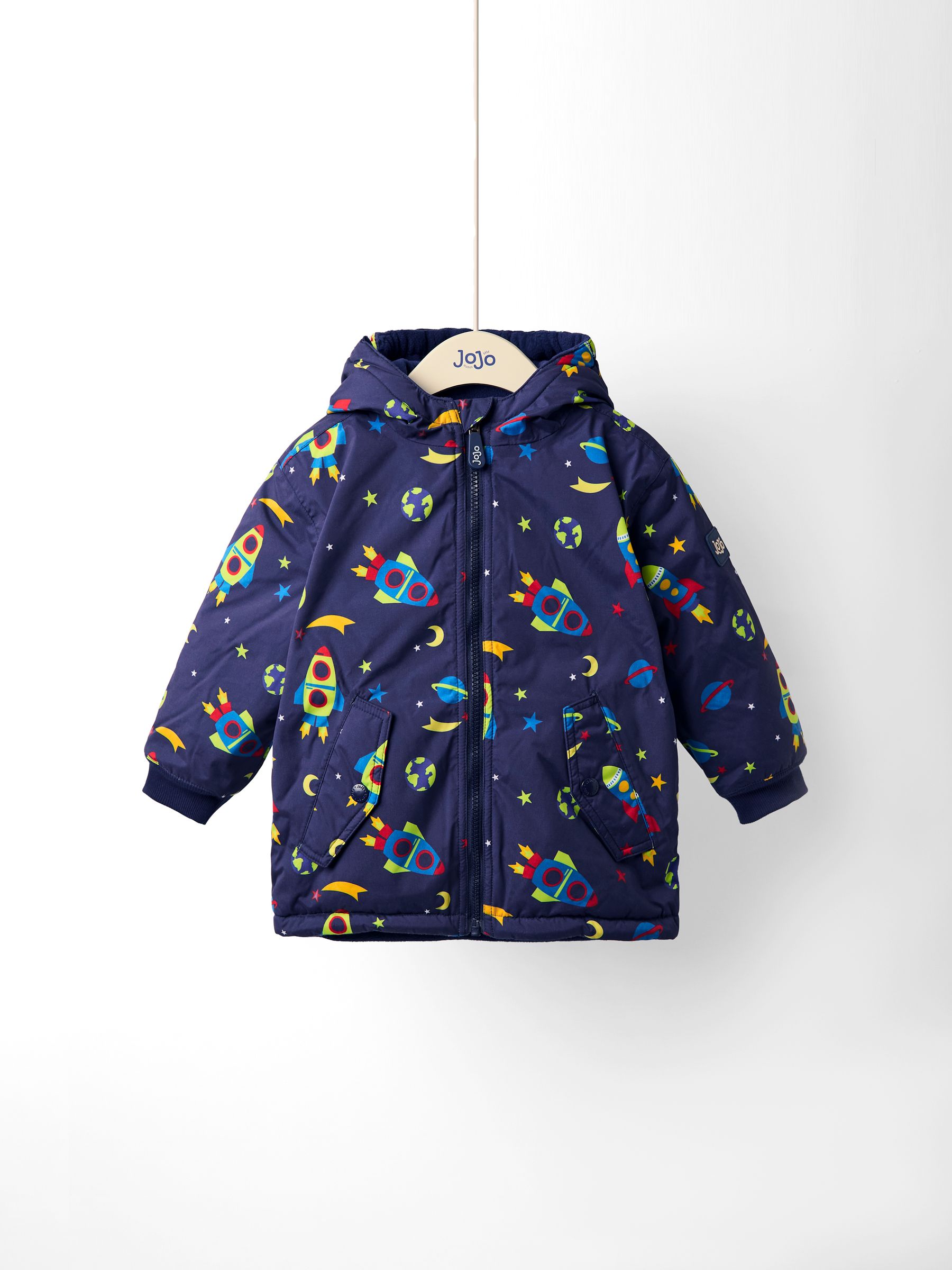 Navy Rocket Embroidered Reversible Jacket | JoJo Maman Bébé