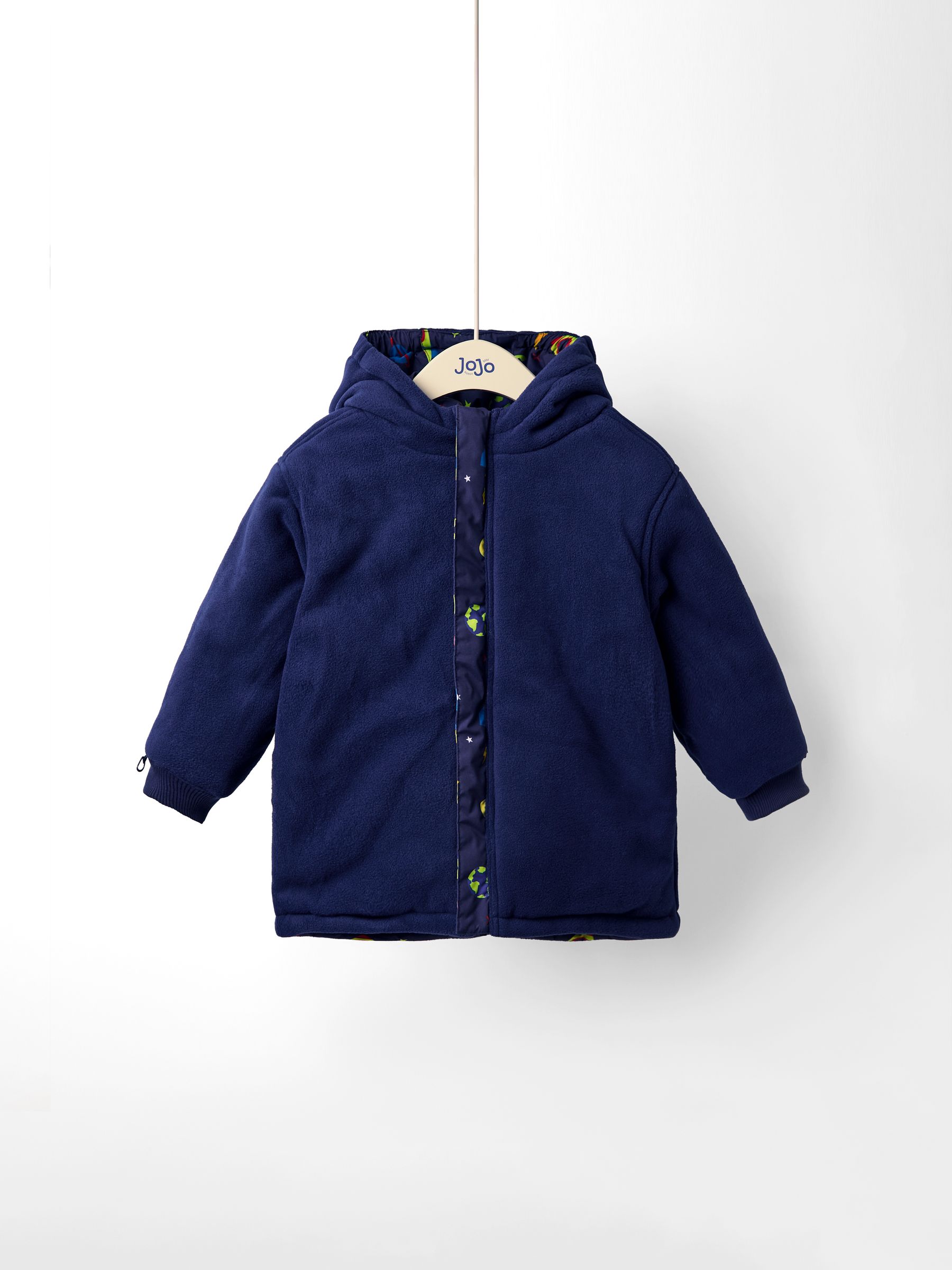Navy Rocket Embroidered Reversible Jacket | JoJo Maman Bébé
