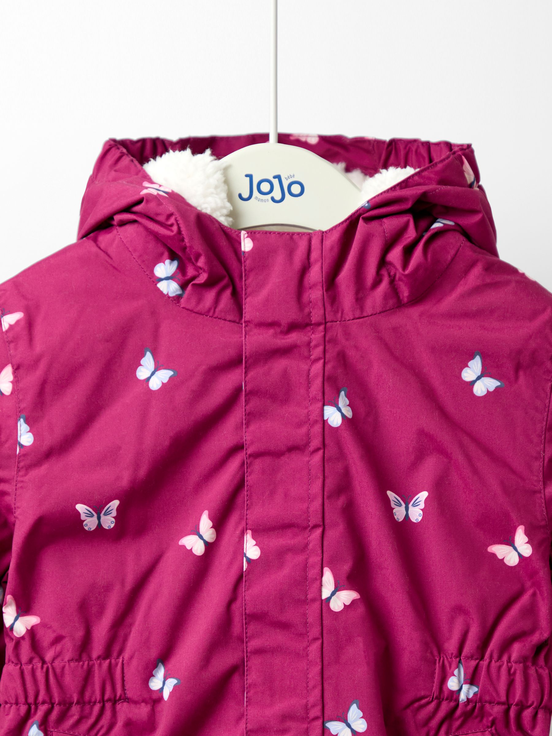 Light Purple Floral Borg Lined Puffer Coat - Image 3 of 5