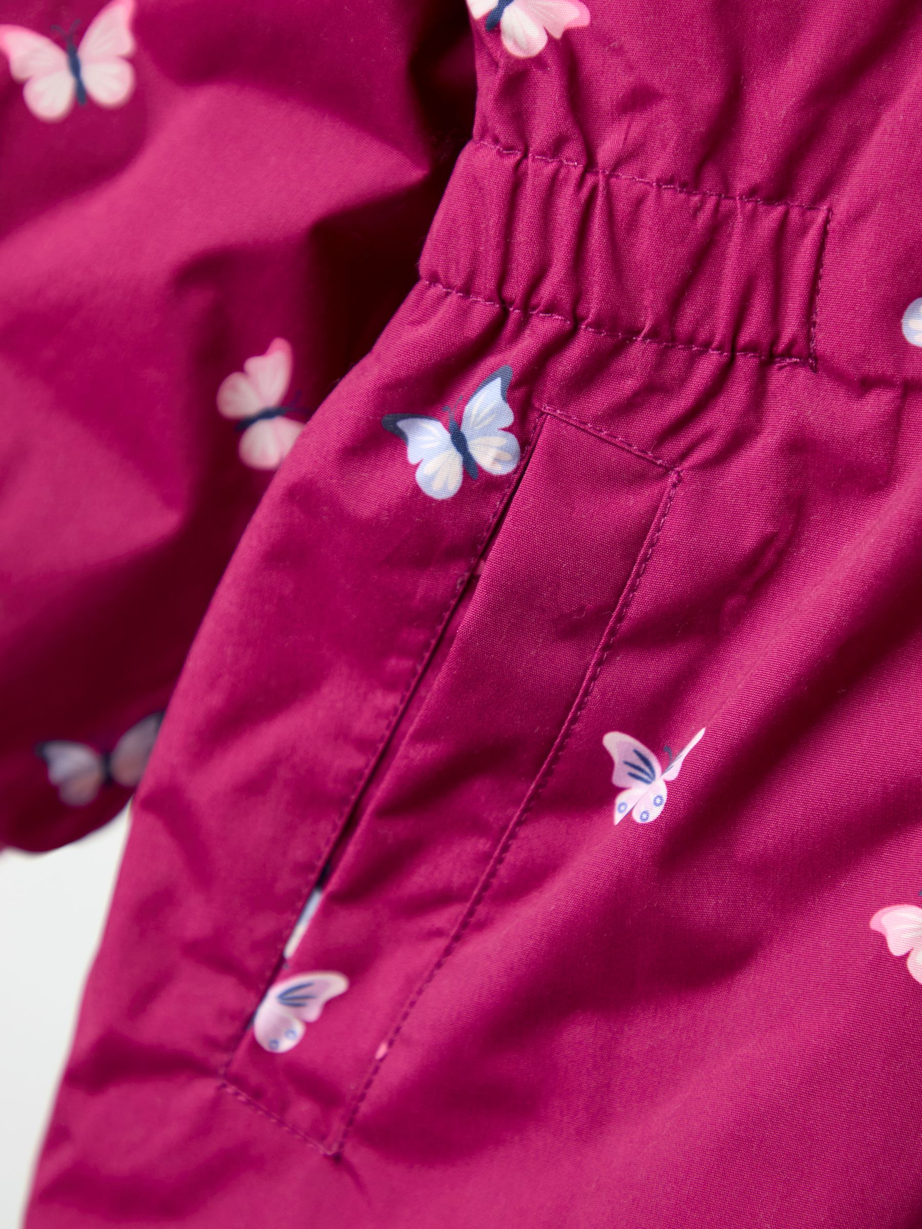 Light Purple Floral Borg Lined Puffer Coat - Image 4 of 5
