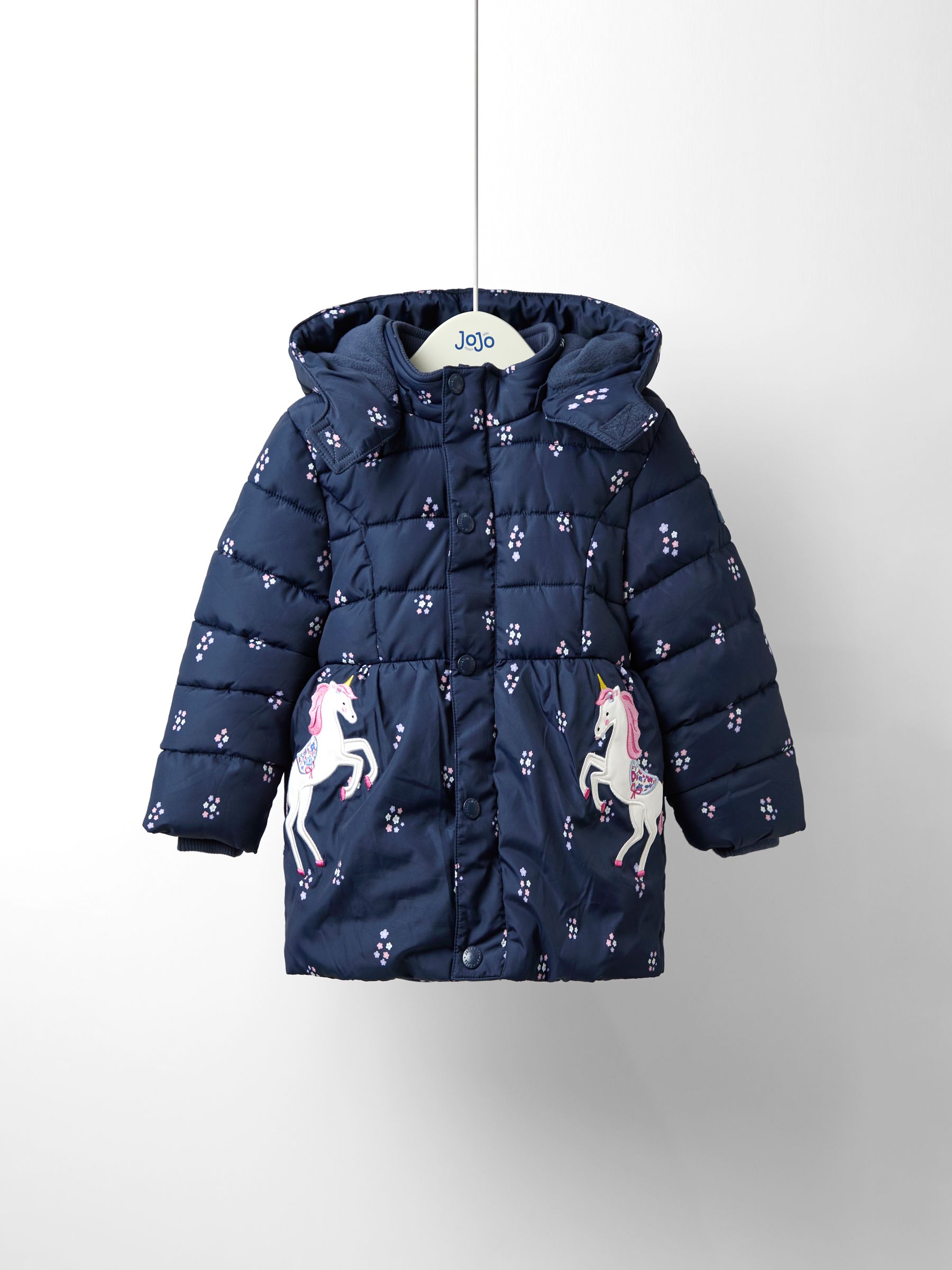 Blue Fleece Lined Puffer Coat - Image 1 of 6