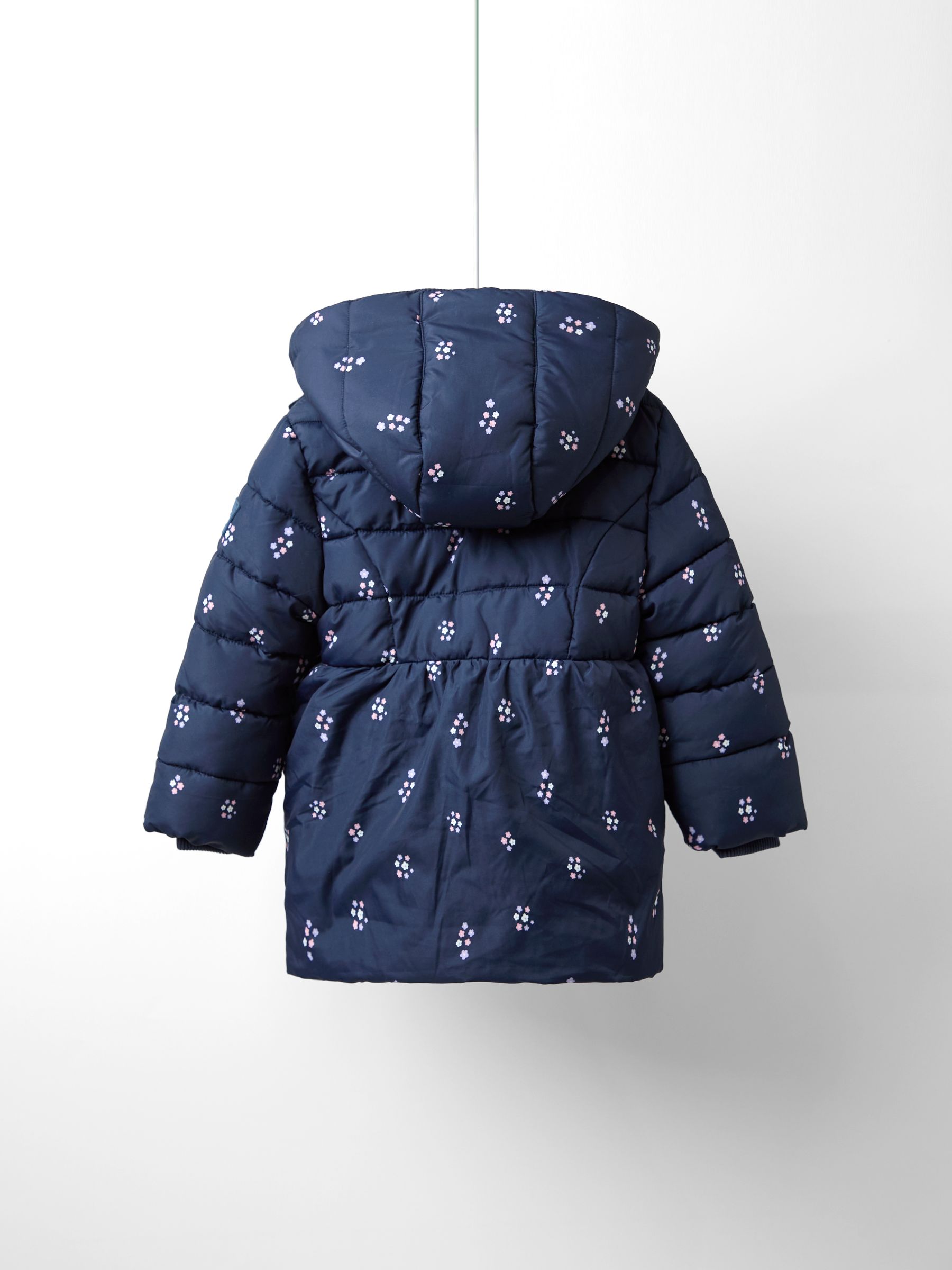 Blue Fleece Lined Puffer Coat - Image 2 of 6