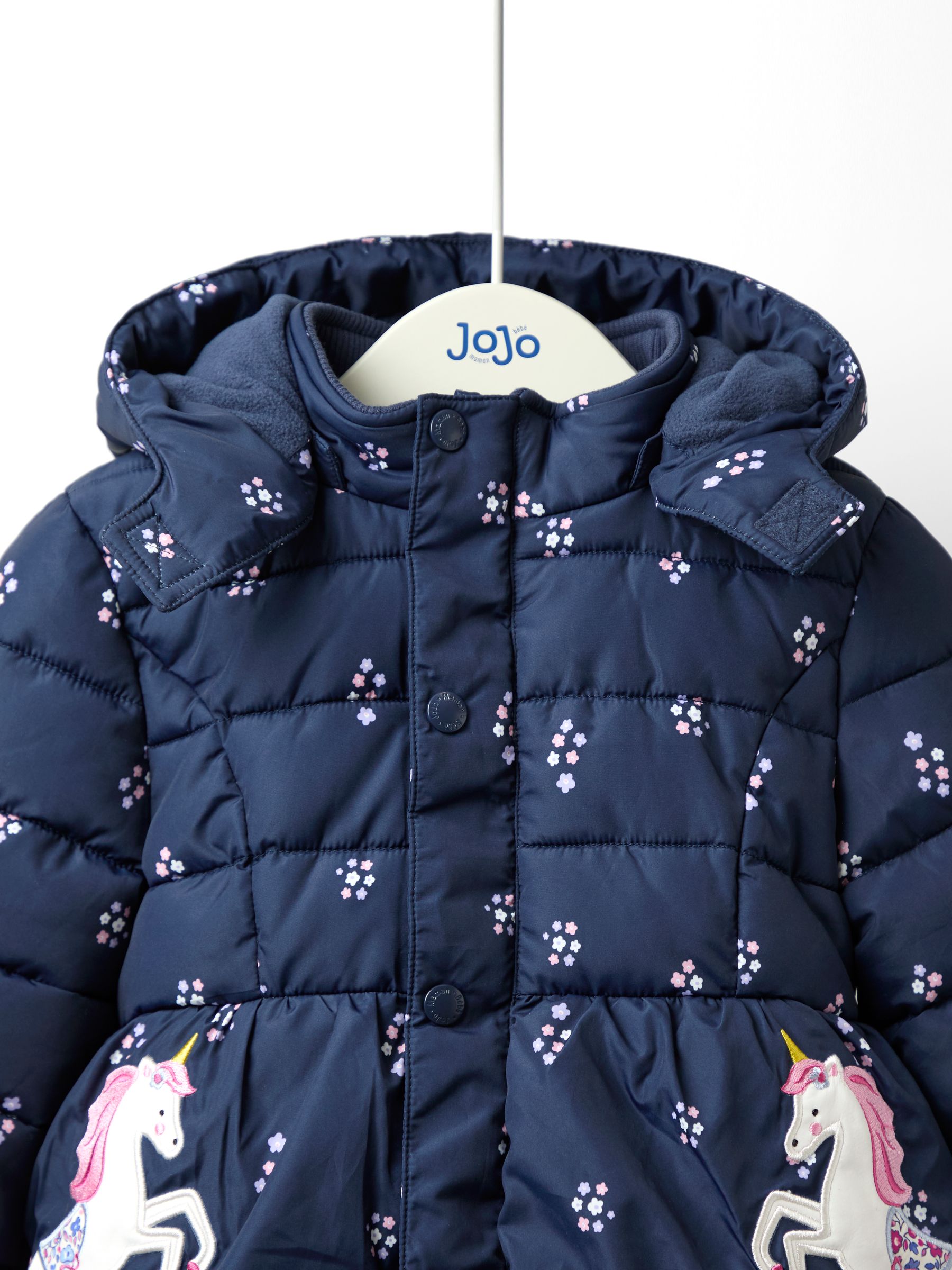 Blue Fleece Lined Puffer Coat - Image 3 of 6