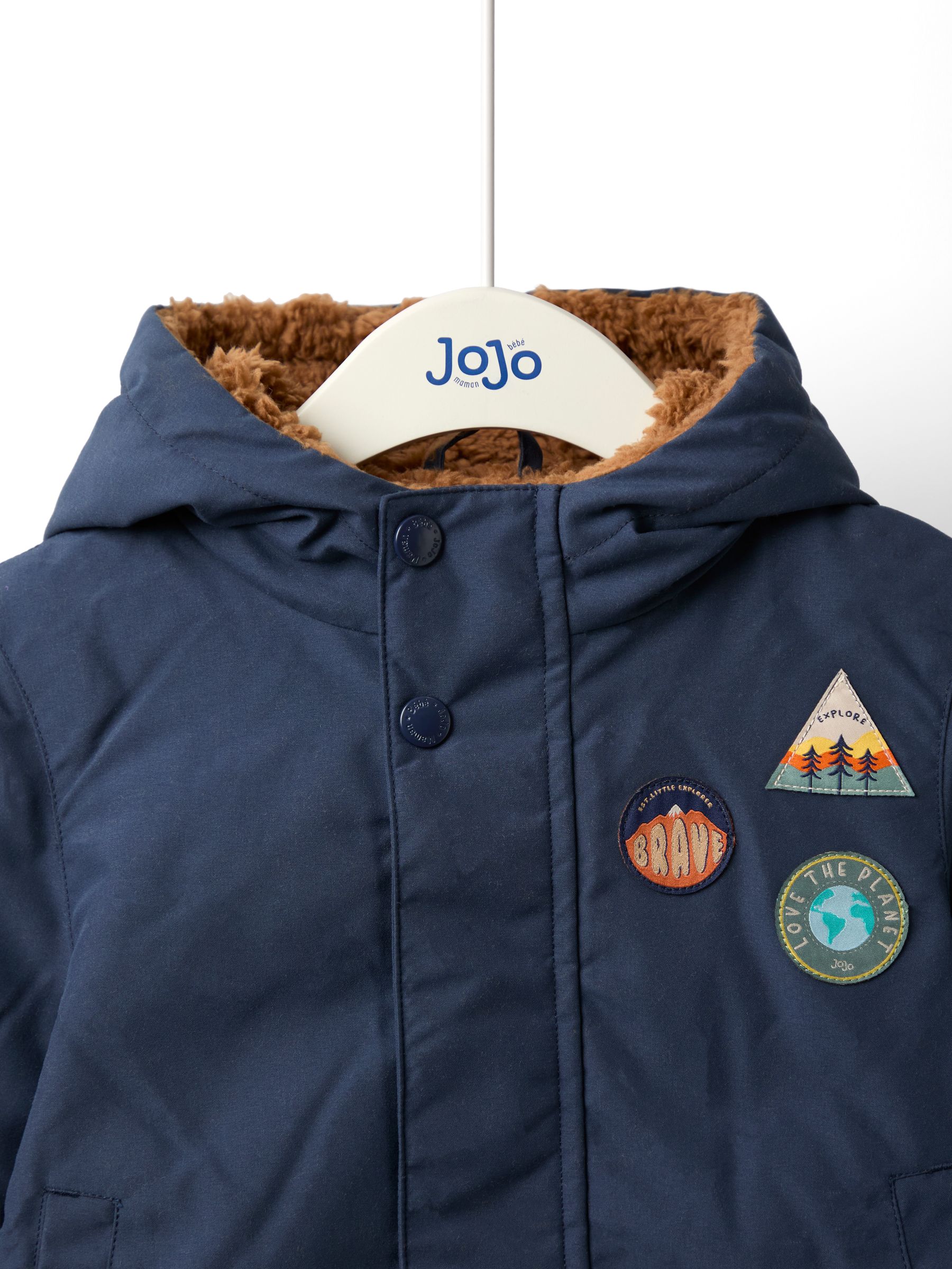 Navy Adventure Badge Borg Lined Parka - Image 3 of 7