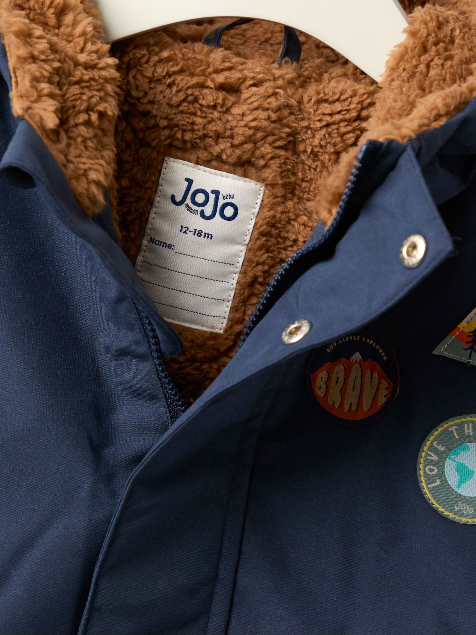 Navy Adventure Badge Borg Lined Parka - Image 4 of 7