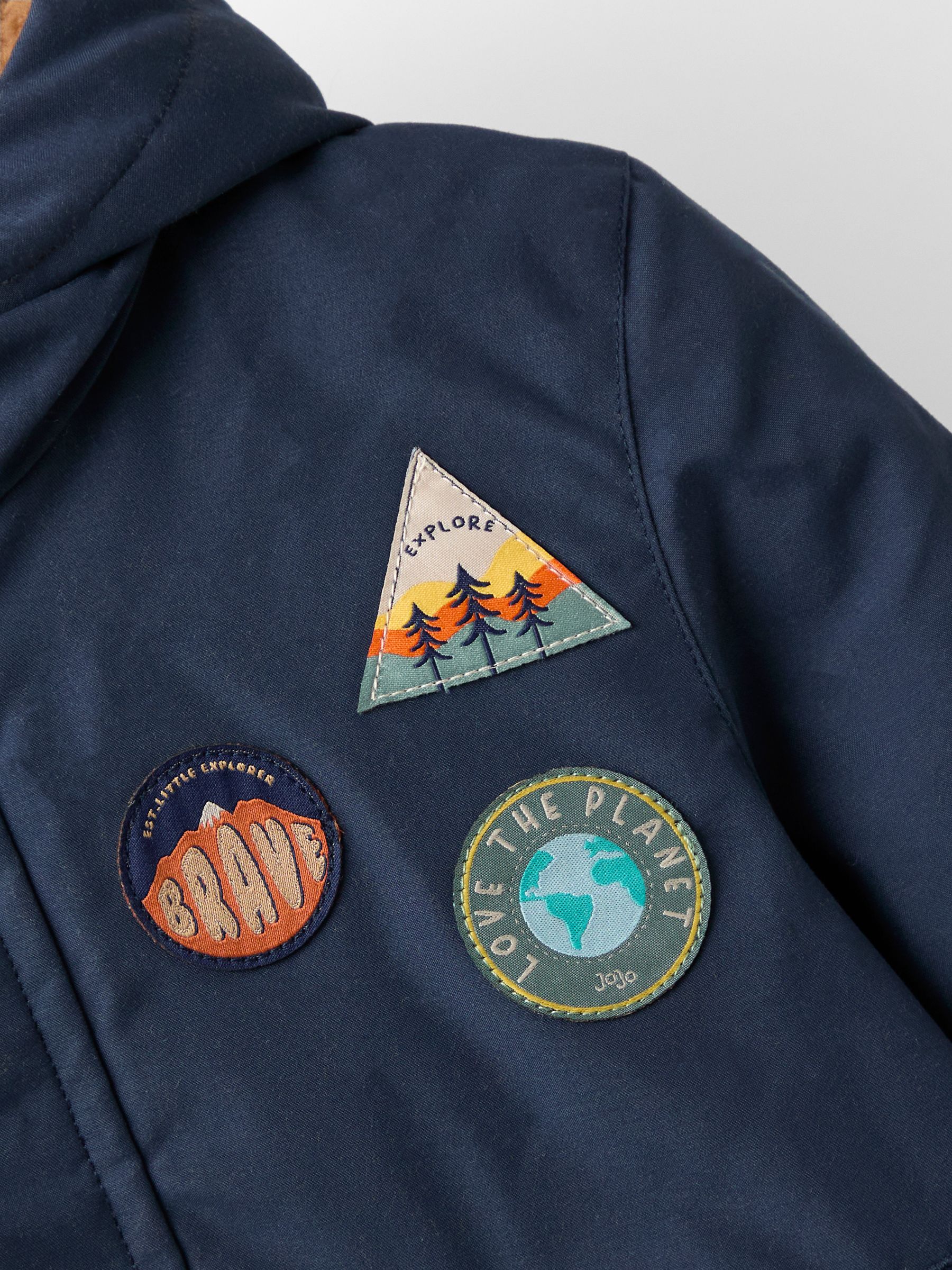 Navy Adventure Badge Borg Lined Parka - Image 5 of 7