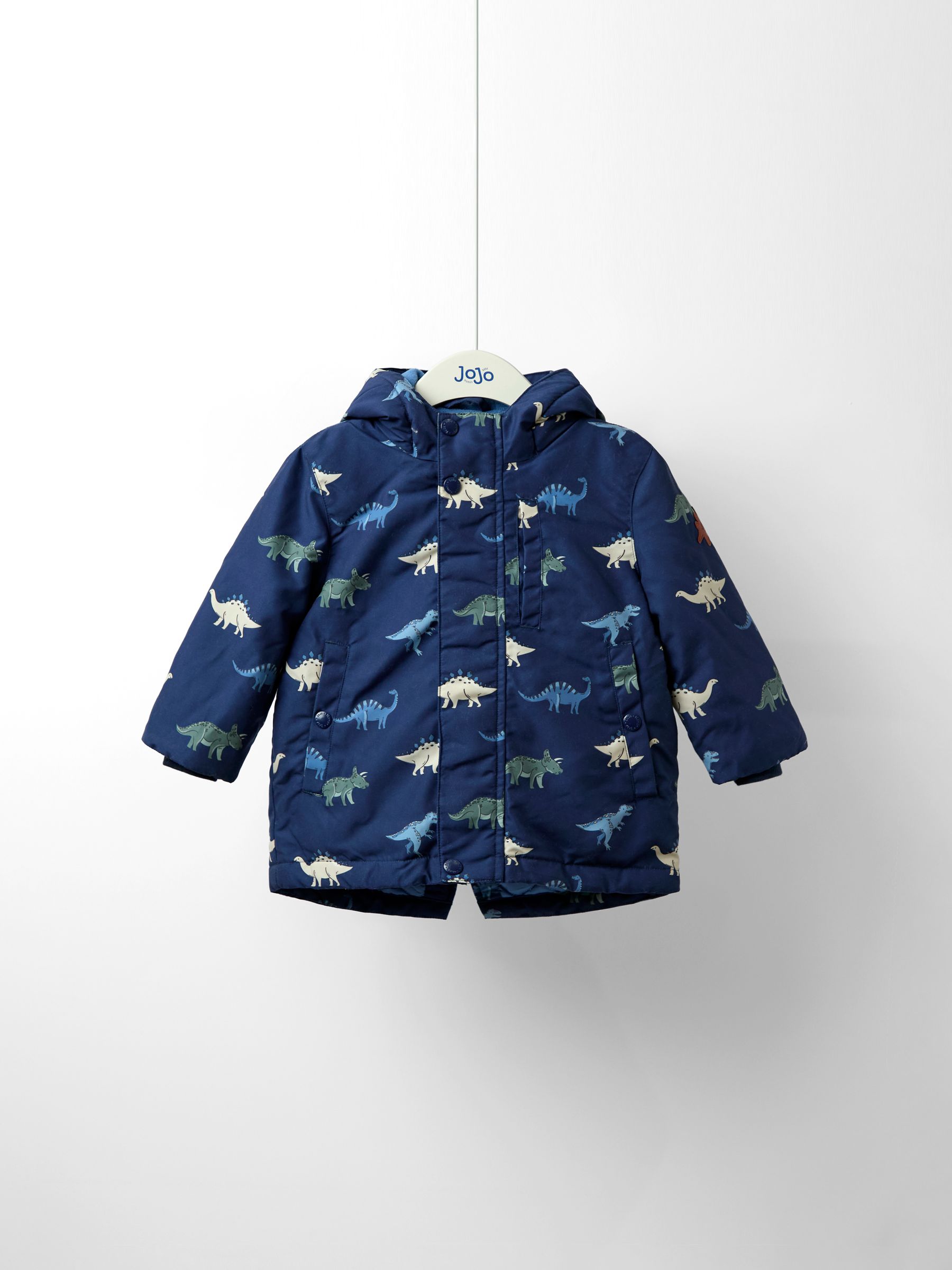 Navy Dino Adventure Badge Borg Lined Parka - Image 4 of 8