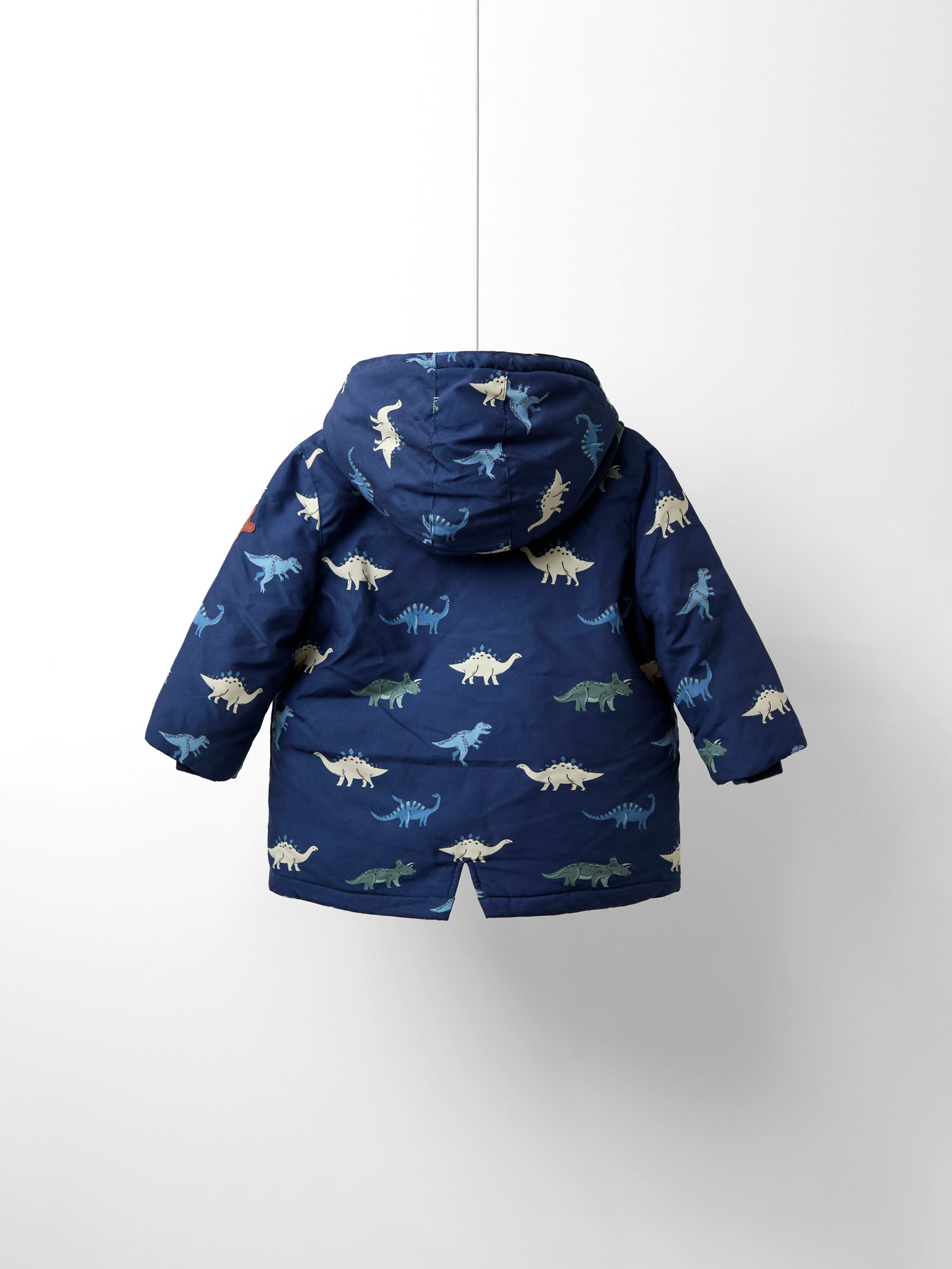 Navy Dino Adventure Badge Borg Lined Parka - Image 5 of 8