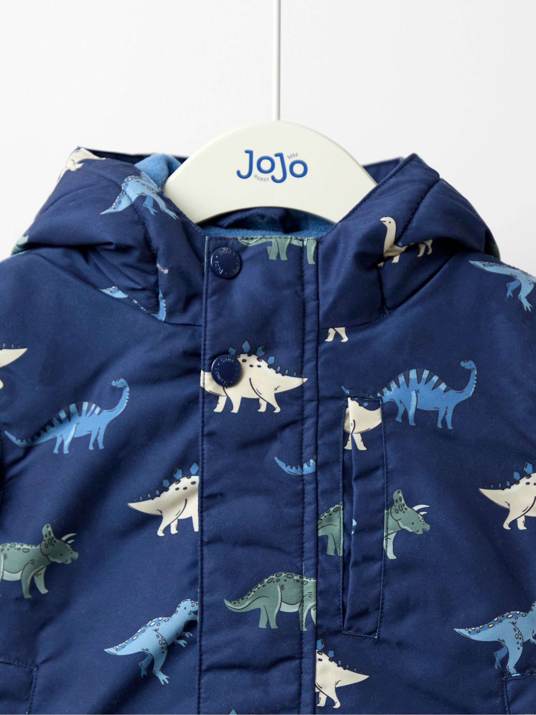 Navy Dino Adventure Badge Borg Lined Parka - Image 6 of 8