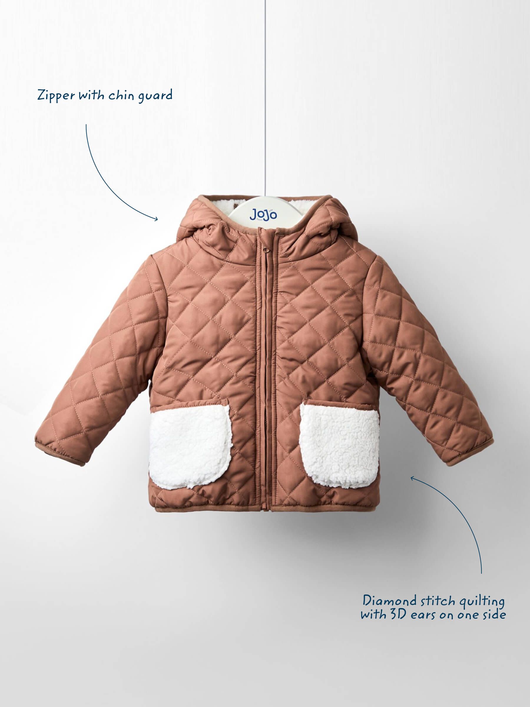 Brown Bear Embroidered Reversible Jacket | JoJo Maman Bébé