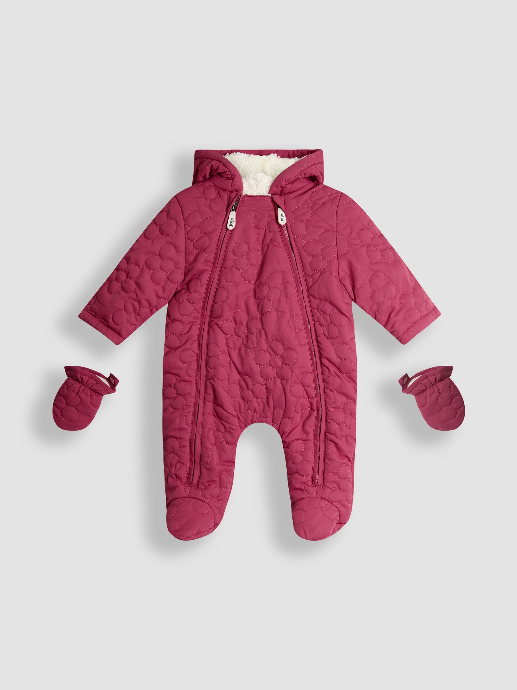 Pink Tractor Quilted Pramsuit - Image 1 of 4
