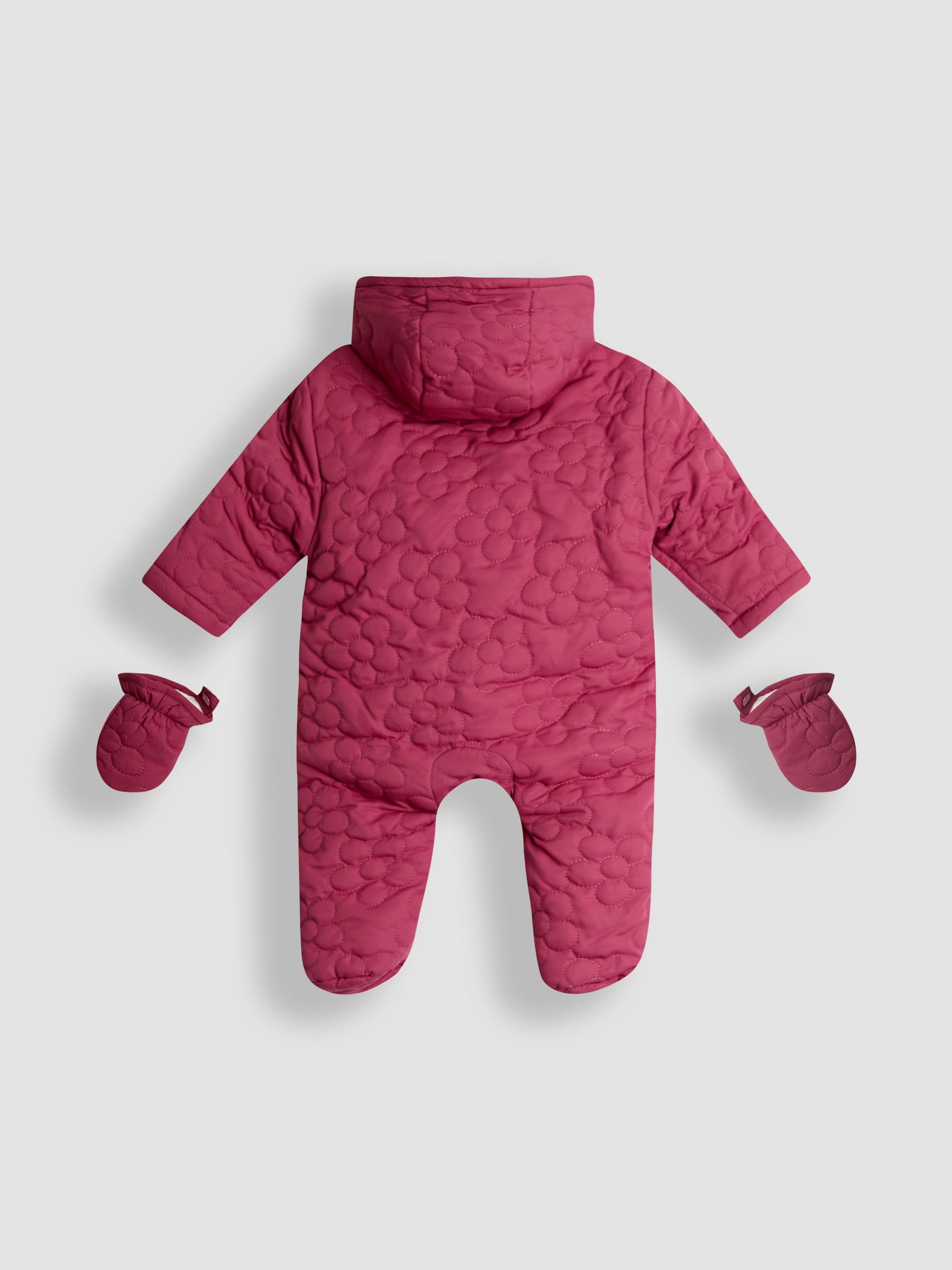 Pink Tractor Quilted Pramsuit - Image 2 of 4