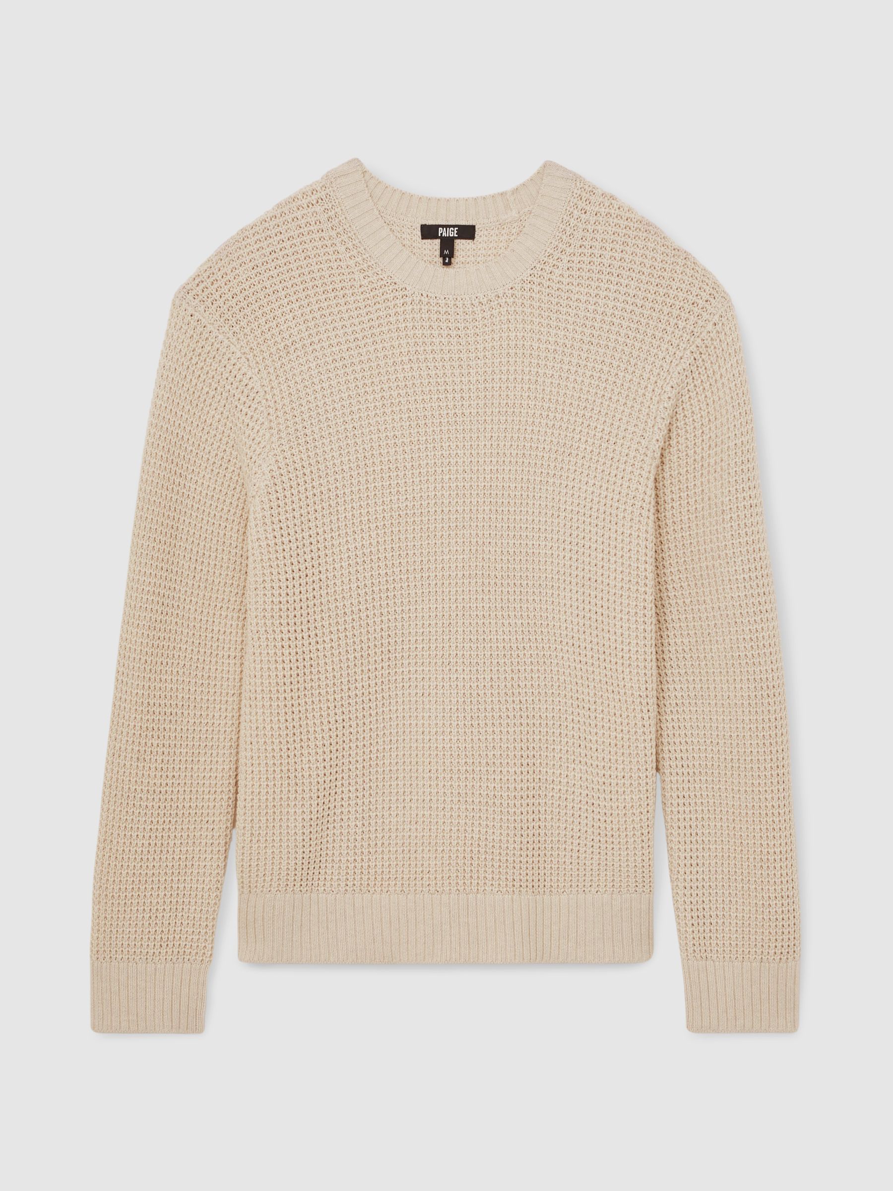 Paige Cotton Waffle-Knit Sweater in Natural - Image 2 of 6