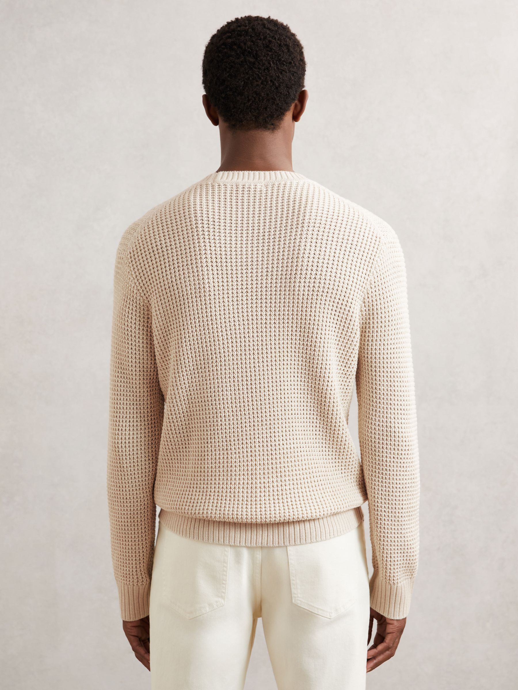 Paige Cotton Waffle-Knit Sweater in Natural - Image 5 of 6